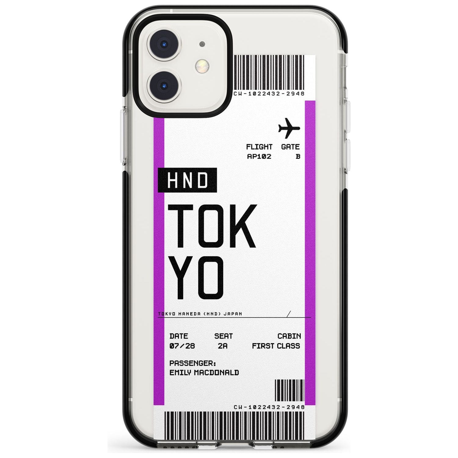 Tokyo Boarding Pass iPhone Case Black Impact Custom Phone Case - Case Warehouse
