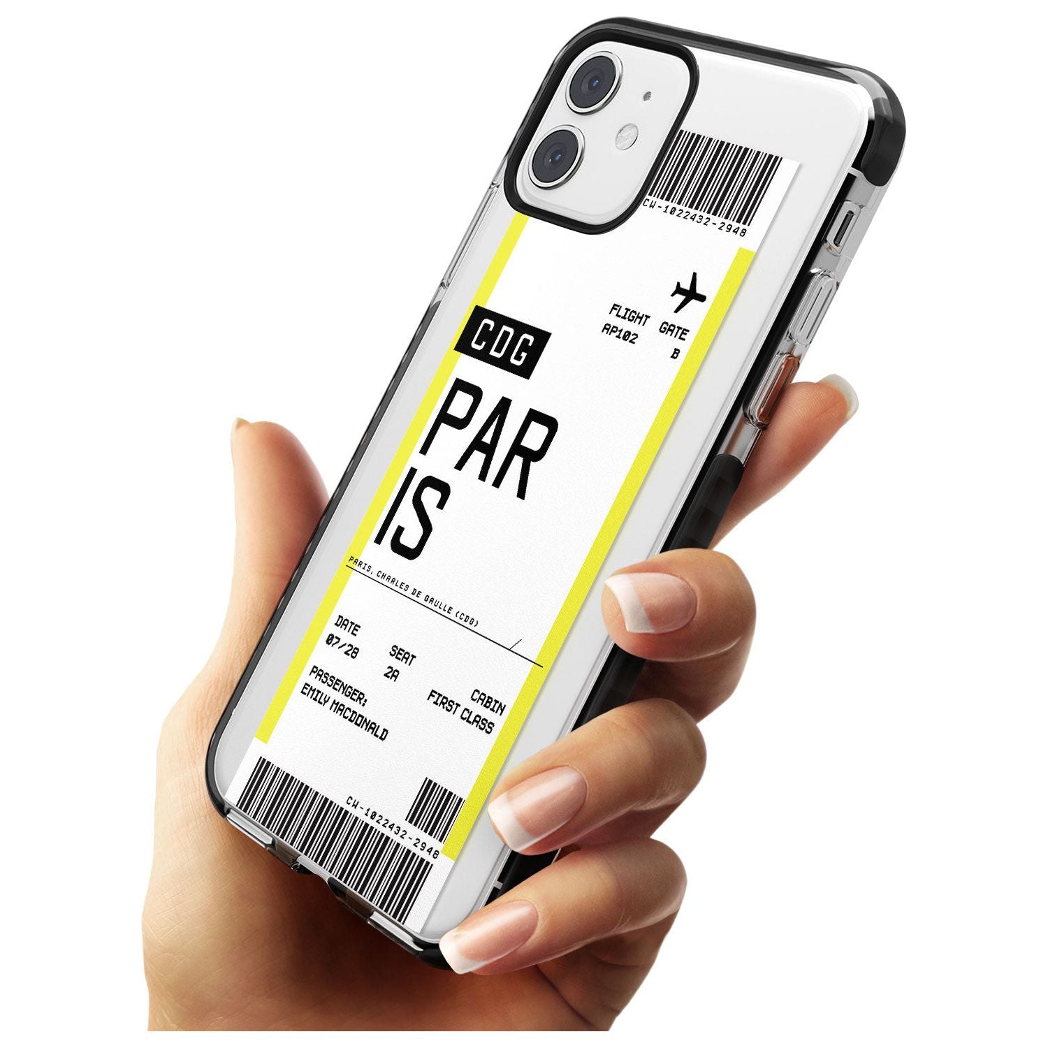 Paris Boarding Pass iPhone Case Custom Phone Case - Case Warehouse