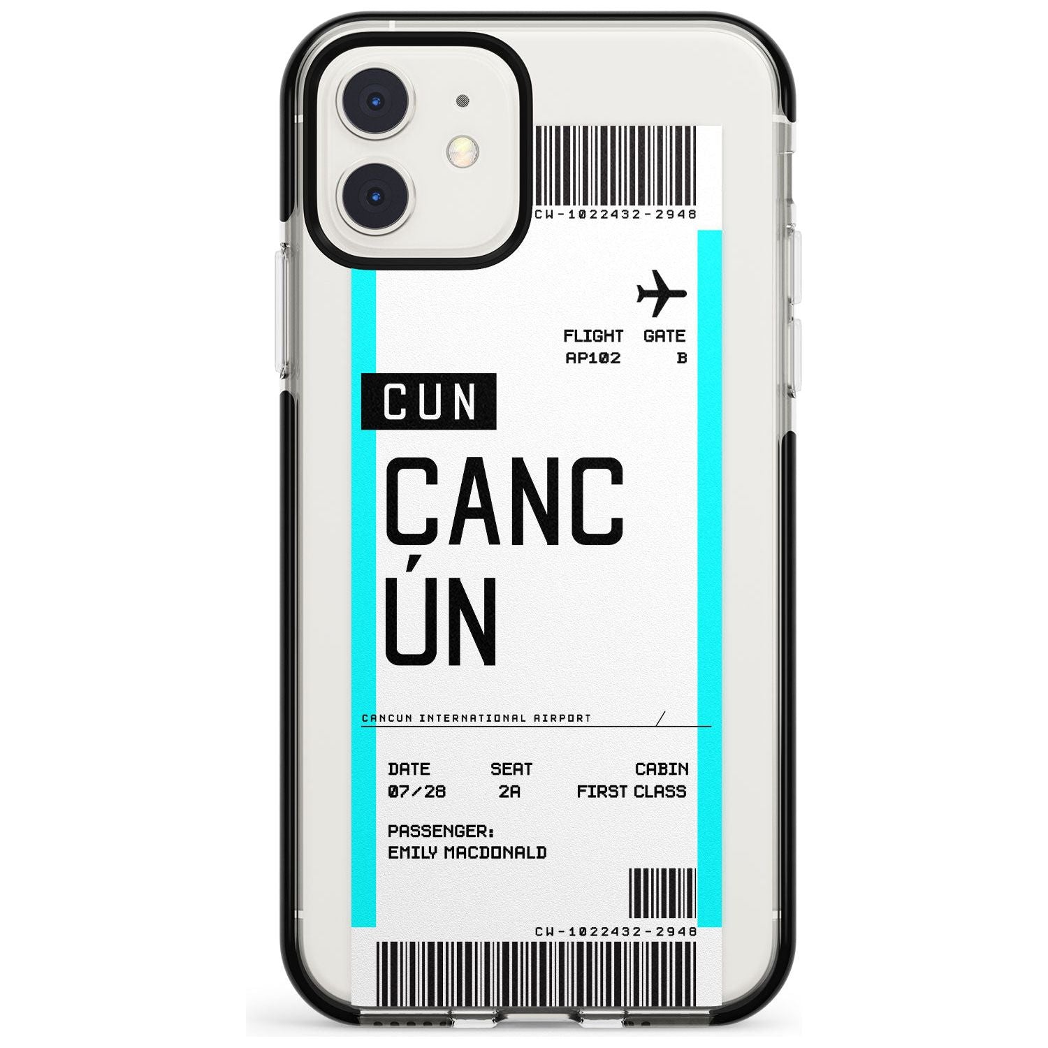 Cancún Boarding Pass iPhone Case Custom Phone Case - Case Warehouse