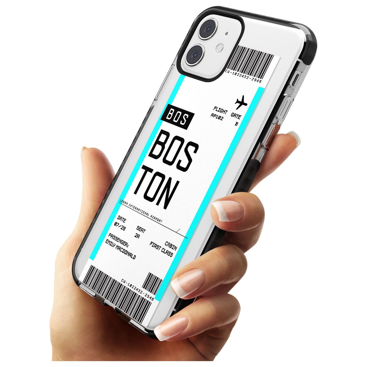 Boston Boarding Pass iPhone Case Custom Phone Case - Case Warehouse