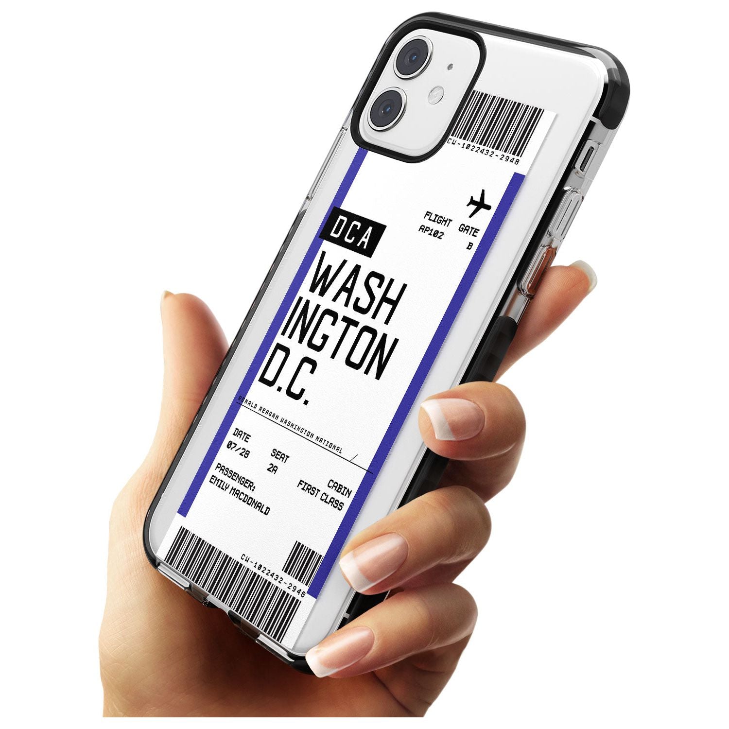 Washington D.C. Boarding Pass iPhone Case Custom Phone Case - Case Warehouse