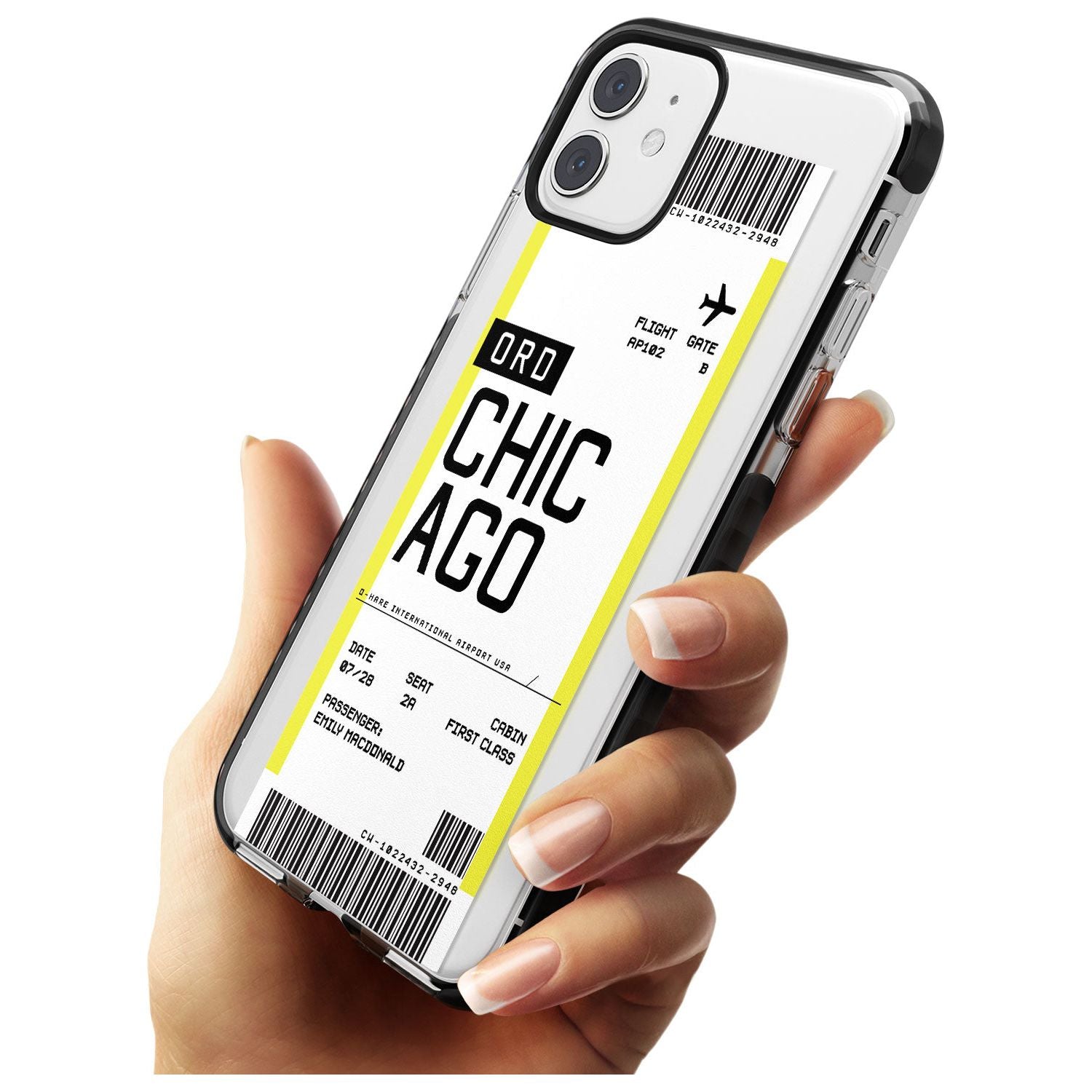 Chicago Boarding Pass iPhone Case Custom Phone Case - Case Warehouse