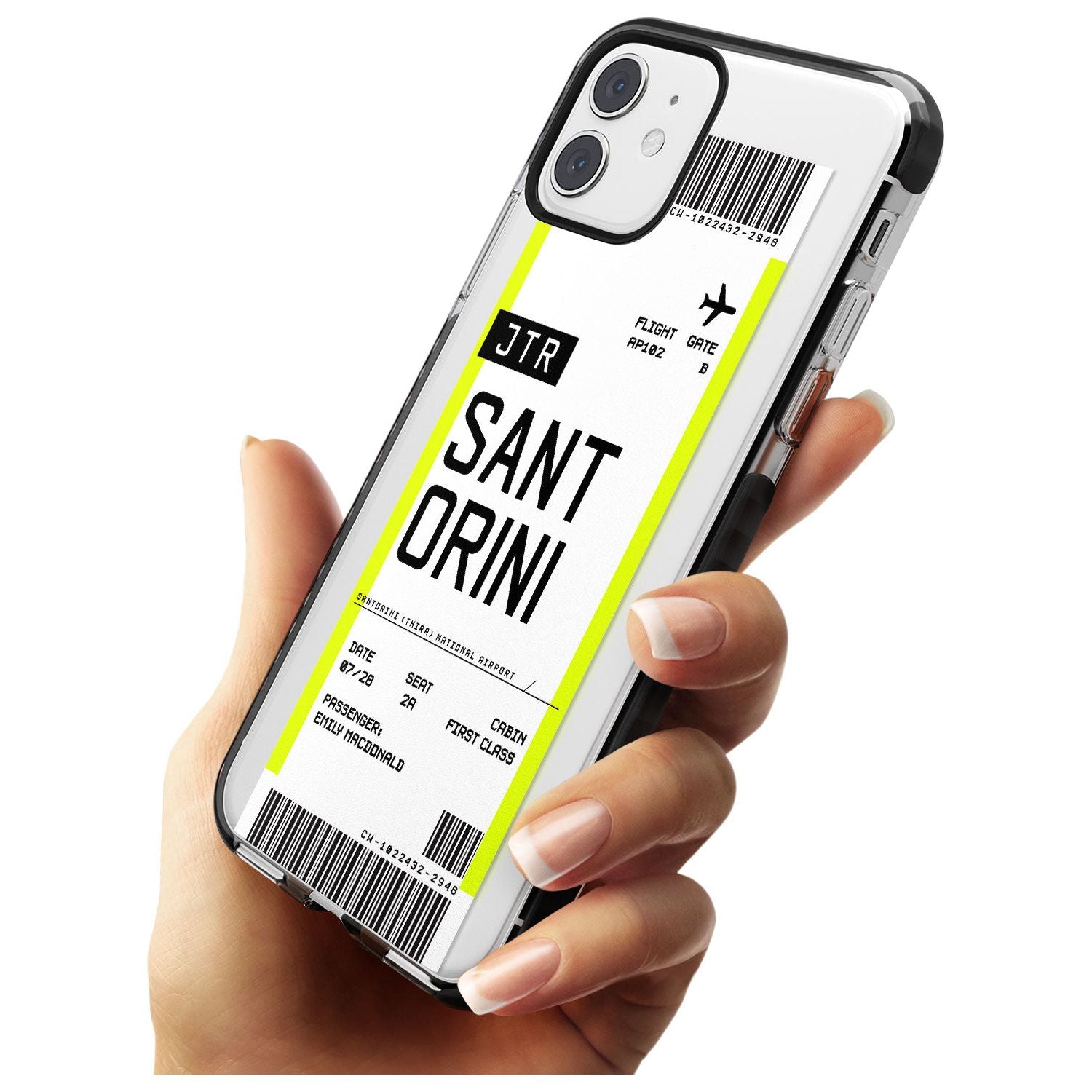 Santorini Boarding Pass iPhone Case Custom Phone Case - Case Warehouse
