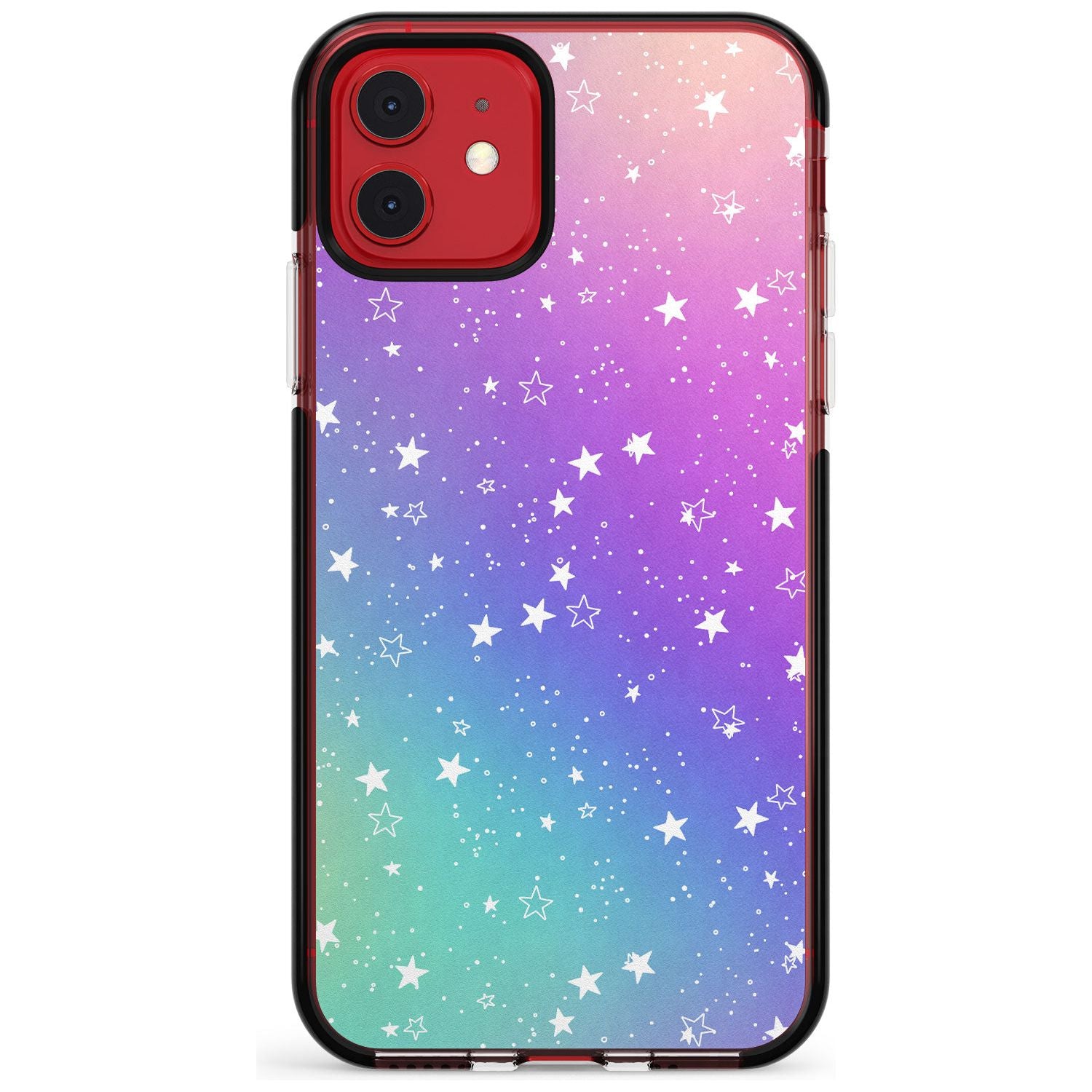 White Stars on Pastels Pink Fade Impact Phone Case for iPhone 11 Pro Max