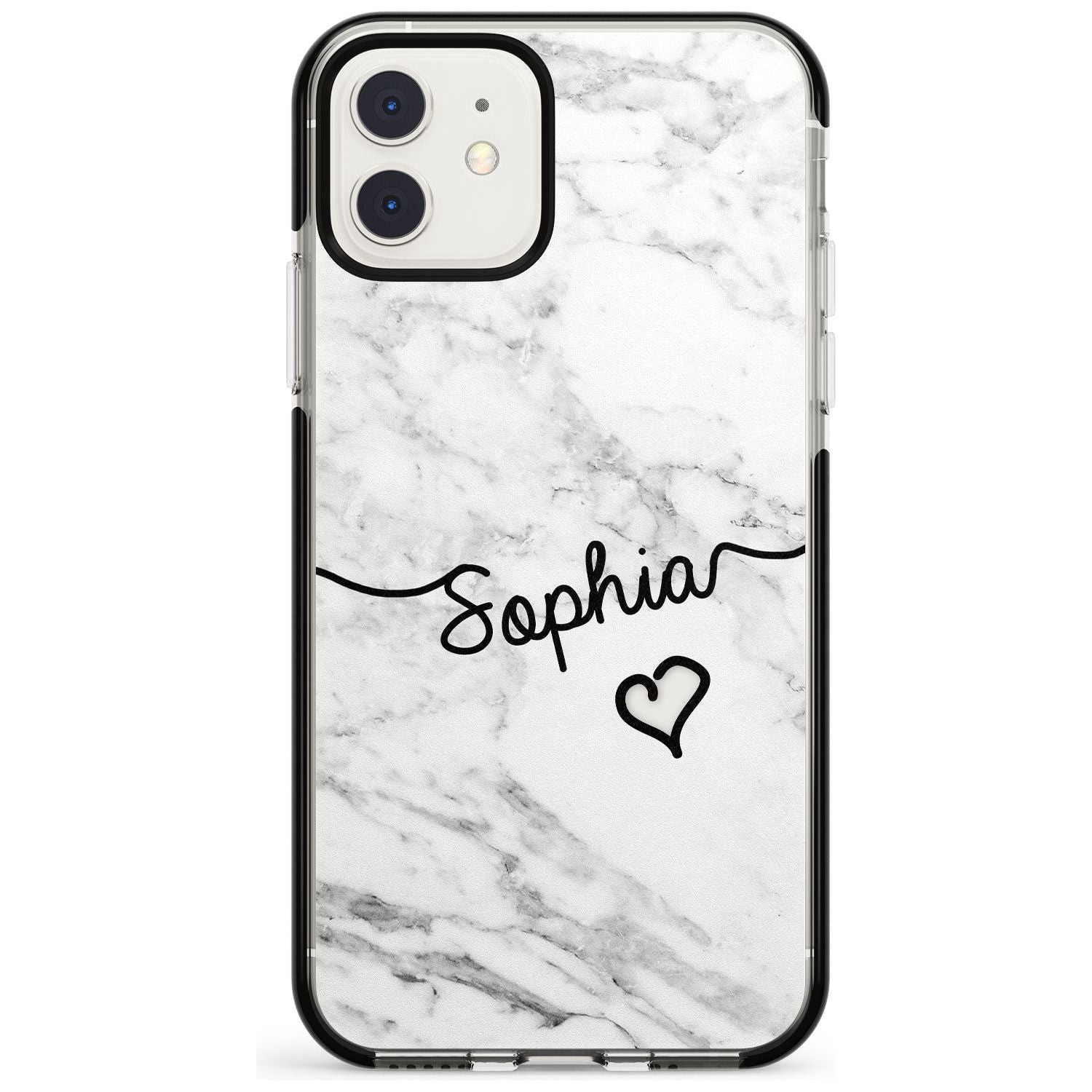 White Marble iPhone Case Black Impact Custom Phone Case - Case Warehouse