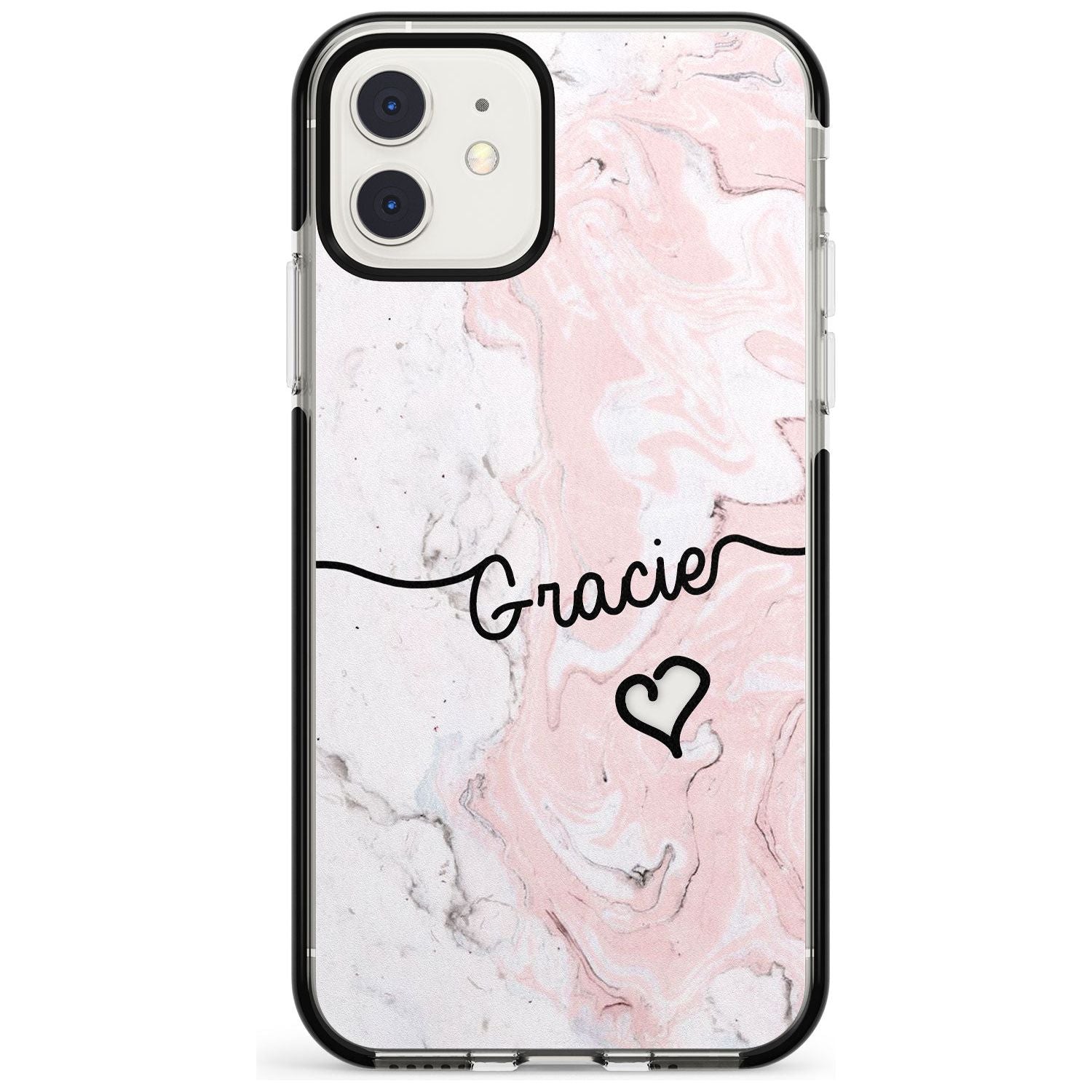 Pink Marble iPhone Case Black Impact Custom Phone Case - Case Warehouse