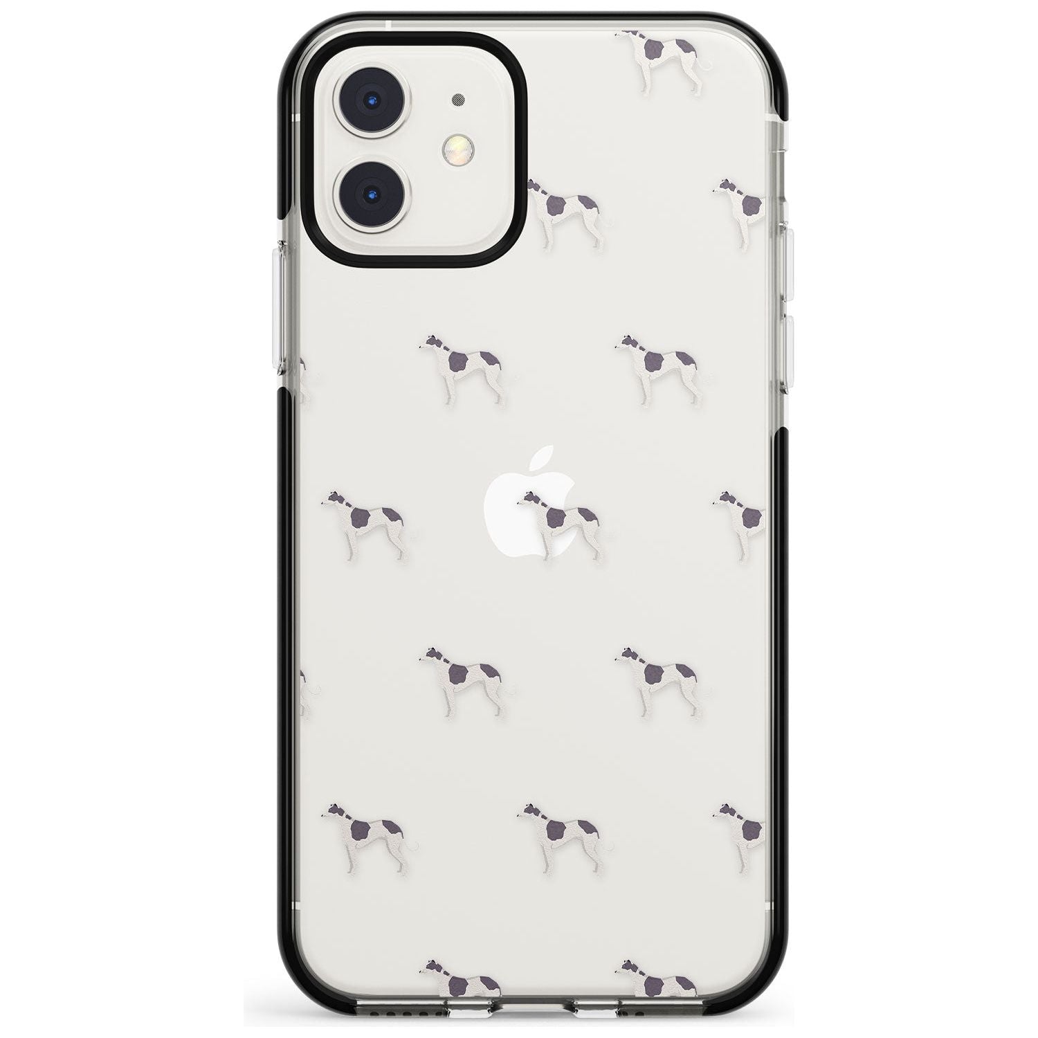 Greyhound Dog Pattern Clear Black Impact Phone Case for iPhone 11