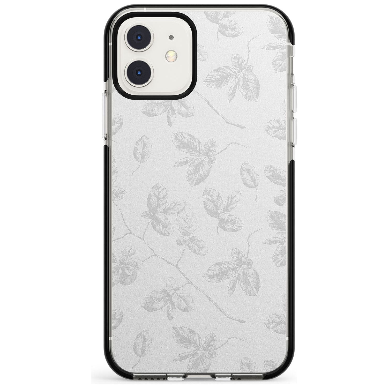 Grey Branches Vintage Botanical Black Impact Phone Case for iPhone 11