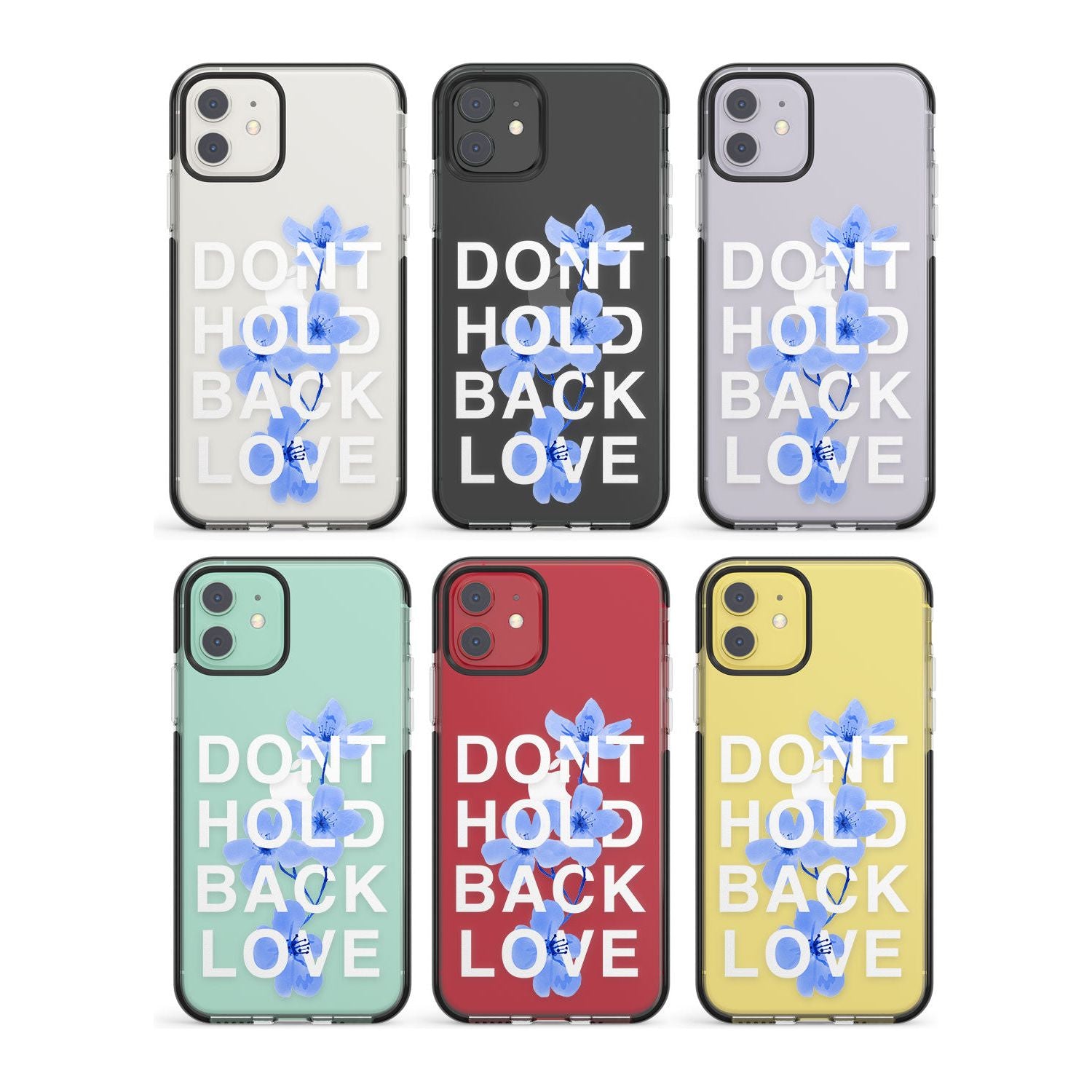 Don't Hold Back Love - Blue & White Impact Phone Case for iPhone 11, iphone 12