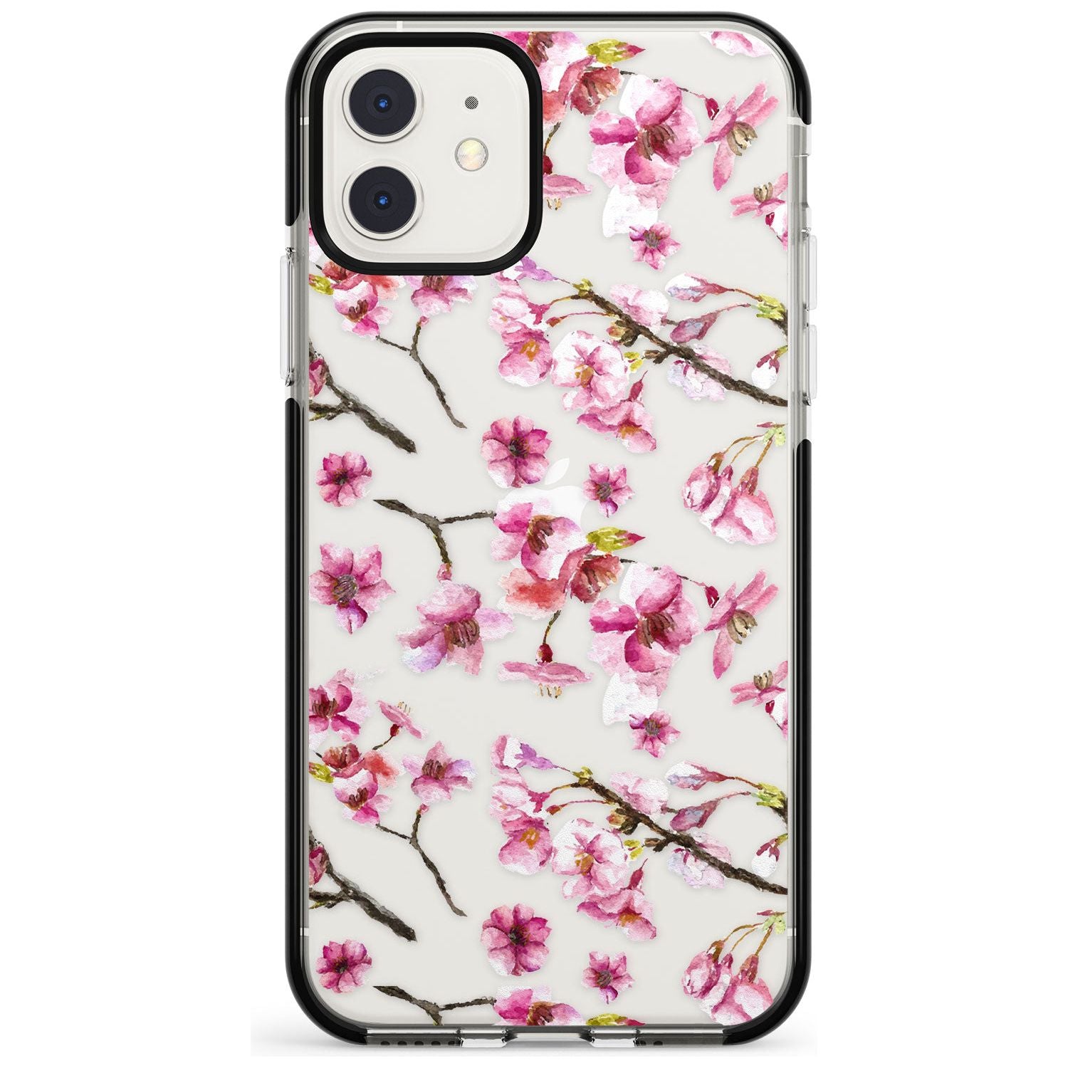 Sakura Watercolour iPhone Case Black Impact Phone Case - Case Warehouse