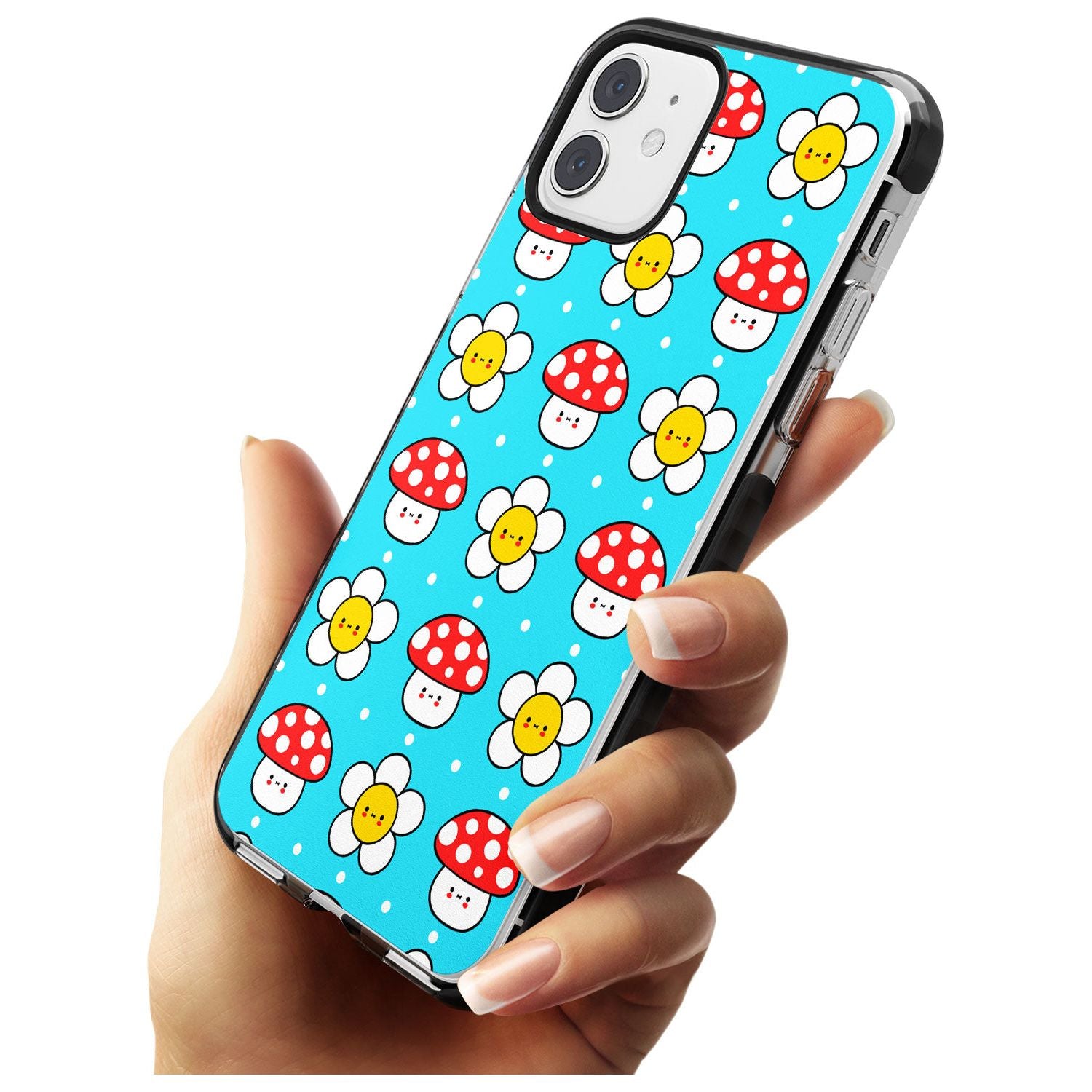 Shroom Bunnies Kawaii Pattern Black Impact Phone Case for iPhone 11 Pro Max