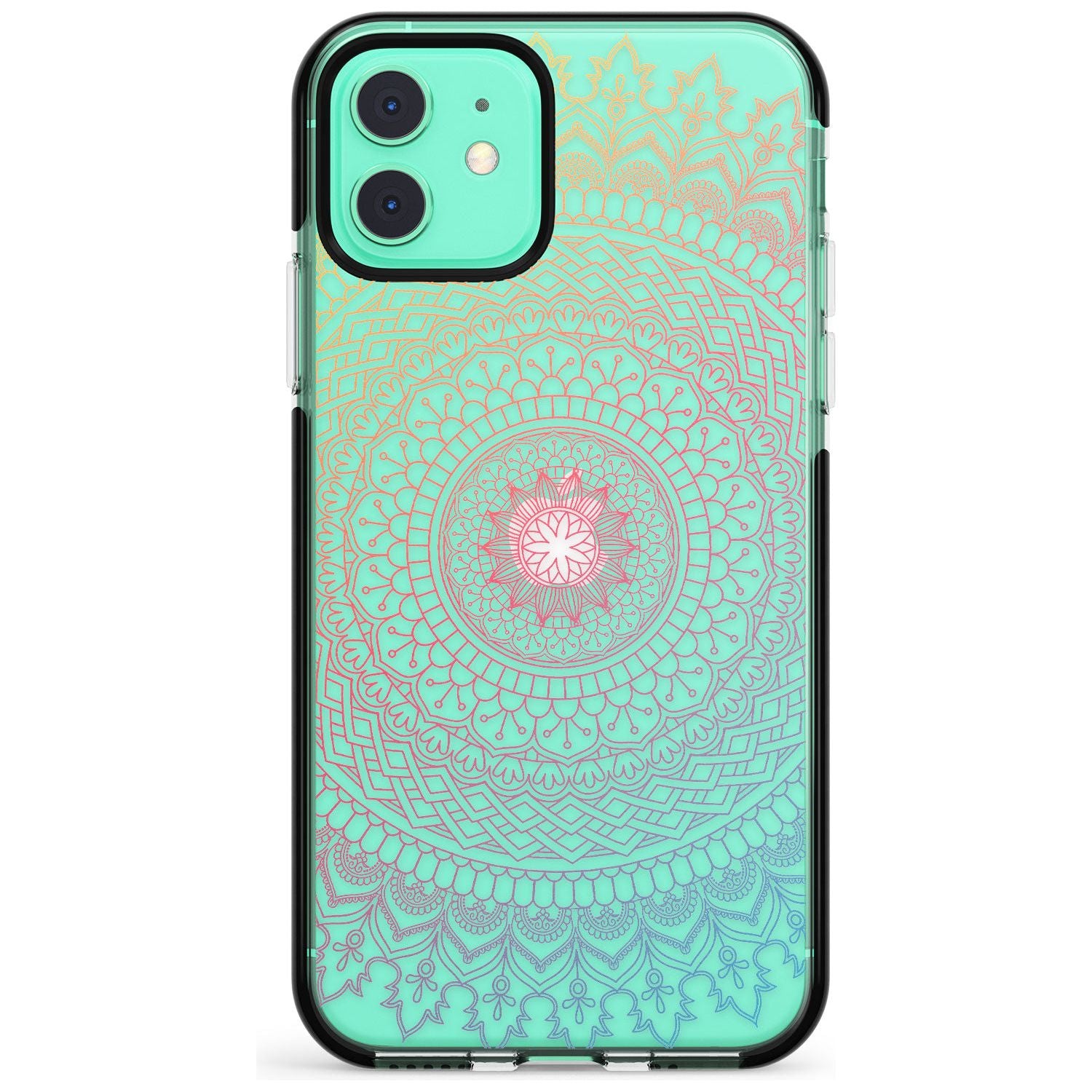 Large Rainbow Mandala Transparent Design Pink Fade Impact Phone Case for iPhone 11 Pro Max