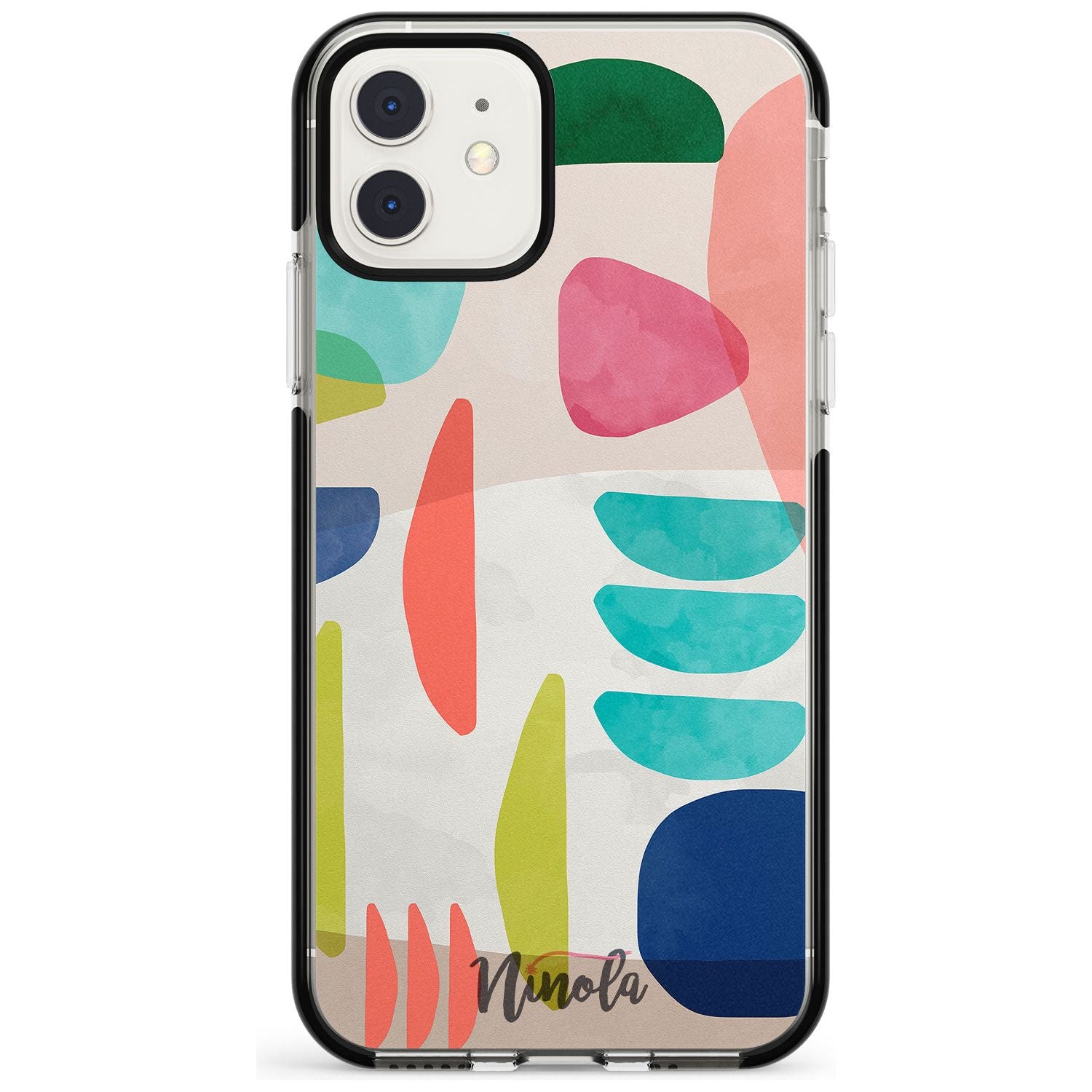 Organic Bold Shapes Black Impact Phone Case for iPhone 11