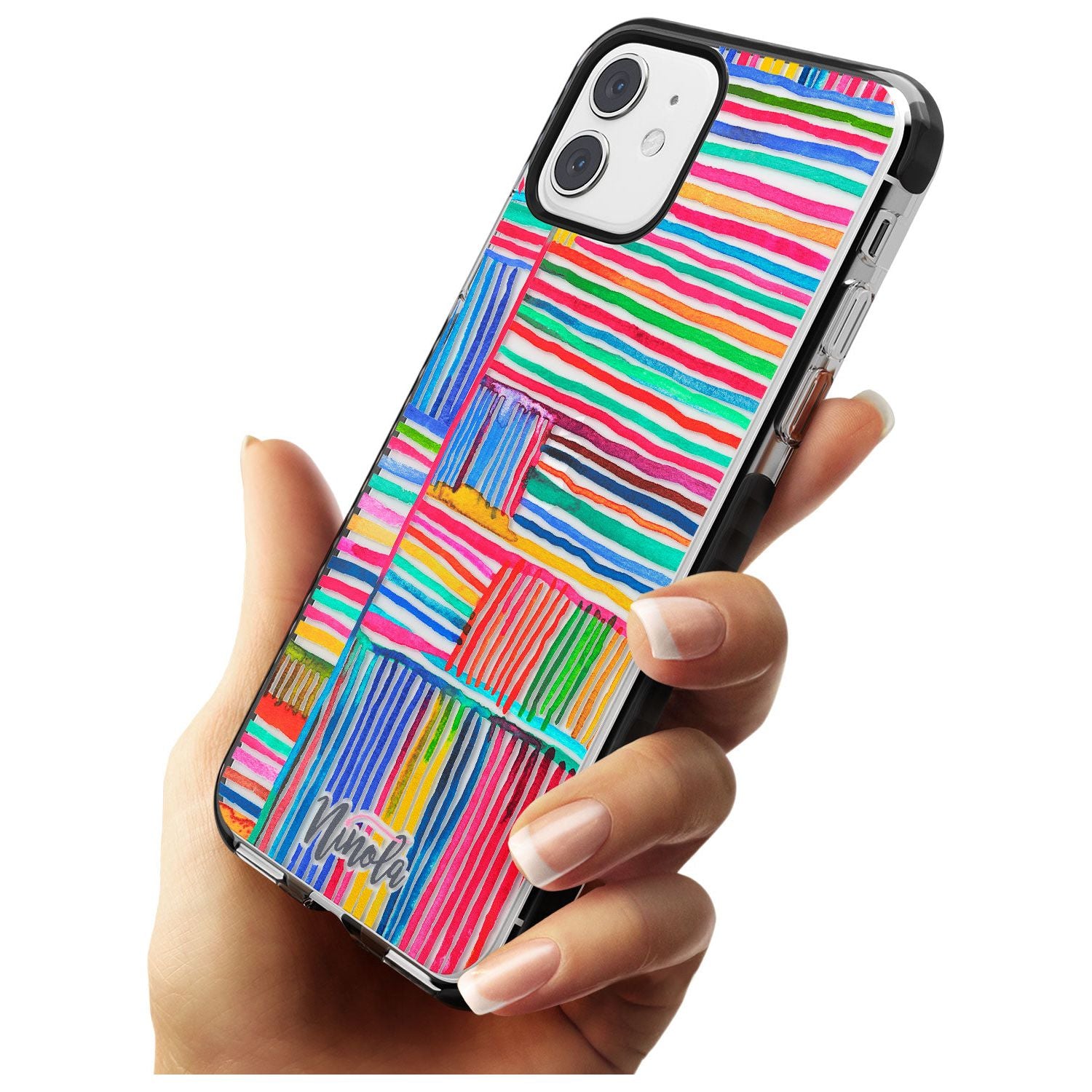 Watercolor Relaxing Lines Black Impact Phone Case for iPhone 11