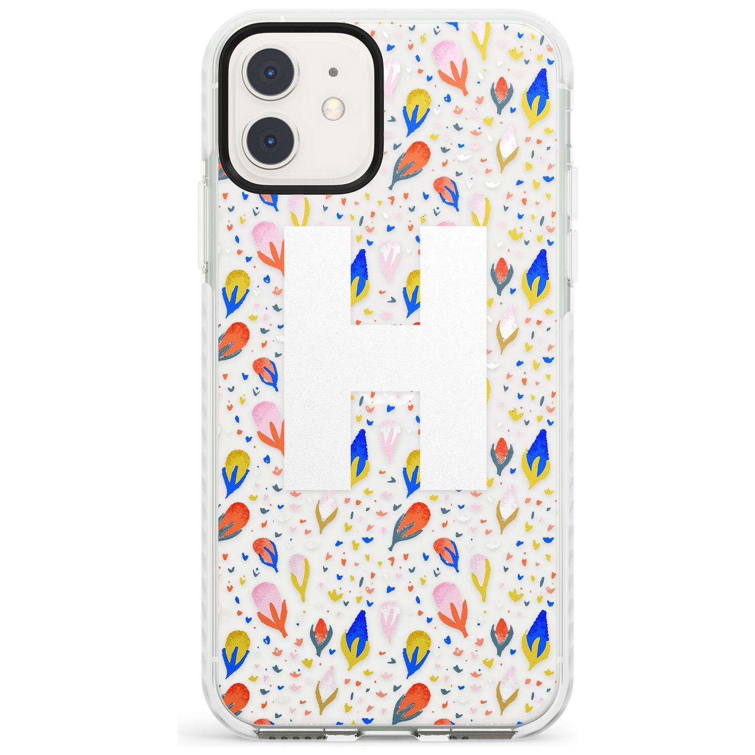 White Monogram Floral iPhone Case Impact Case Custom Phone Case - Case Warehouse