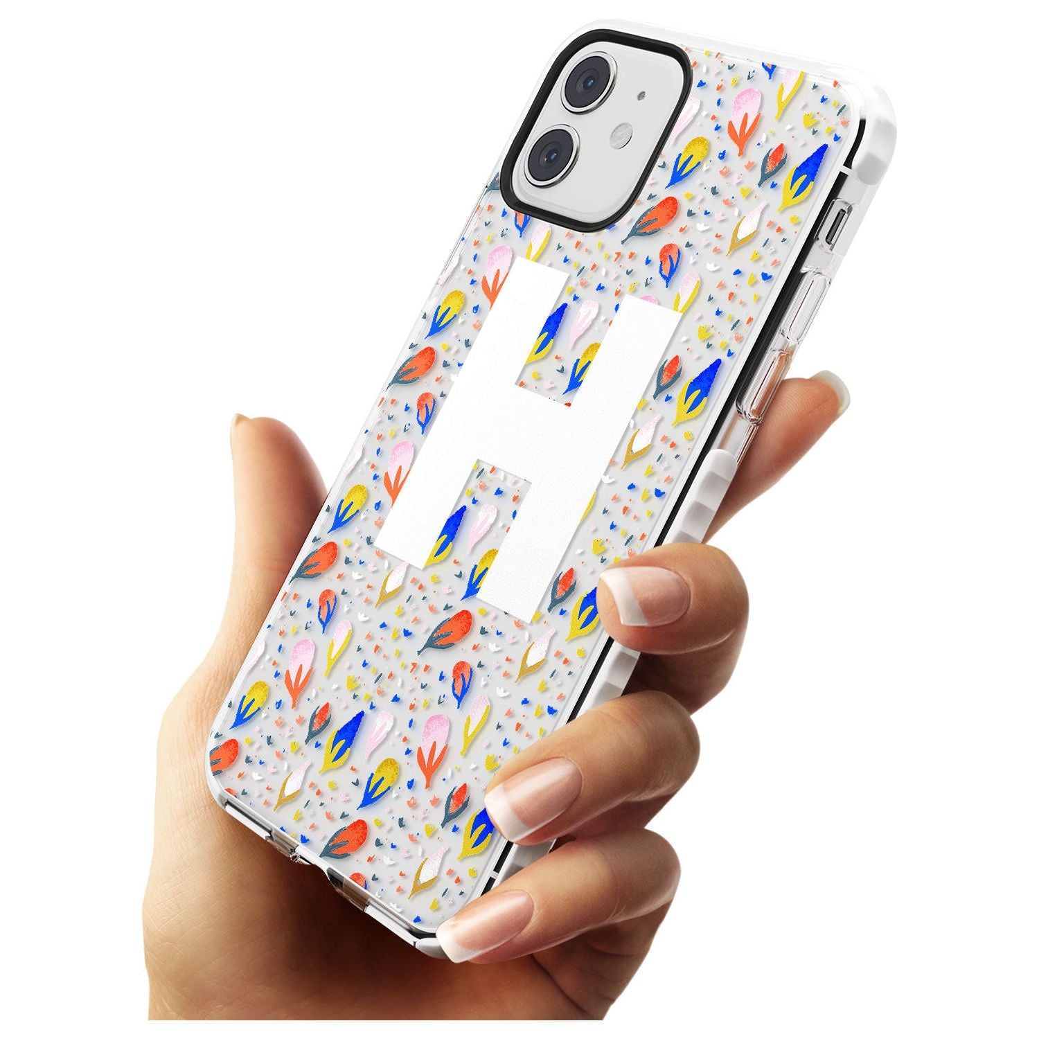 White Monogram Floral iPhone Case Custom Phone Case - Case Warehouse
