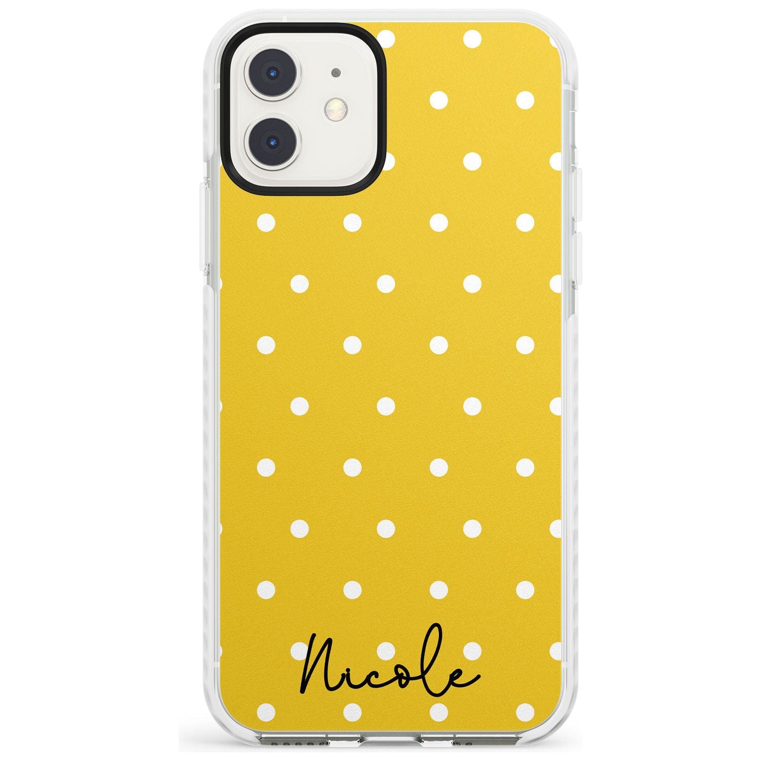 Custom Yellow Polka Dot iPhone Case Impact Case Custom Phone Case - Case Warehouse