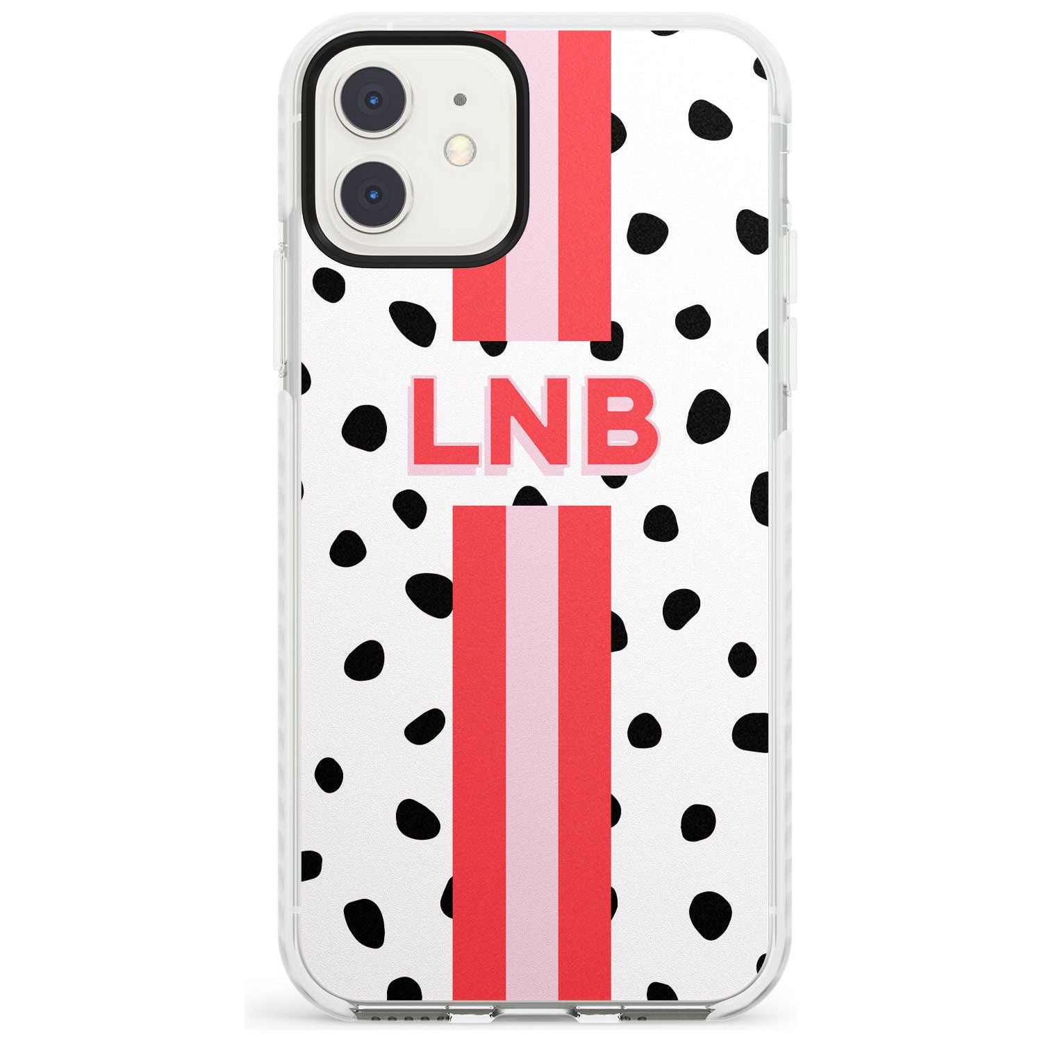 Custom Polka & Pink Stripe iPhone Case Impact Case Custom Phone Case - Case Warehouse