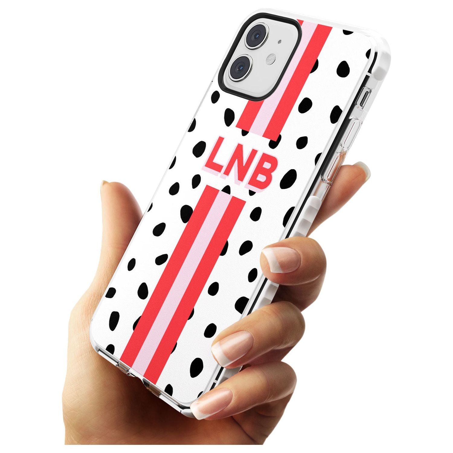 Custom Polka & Pink Stripe iPhone Case Custom Phone Case - Case Warehouse