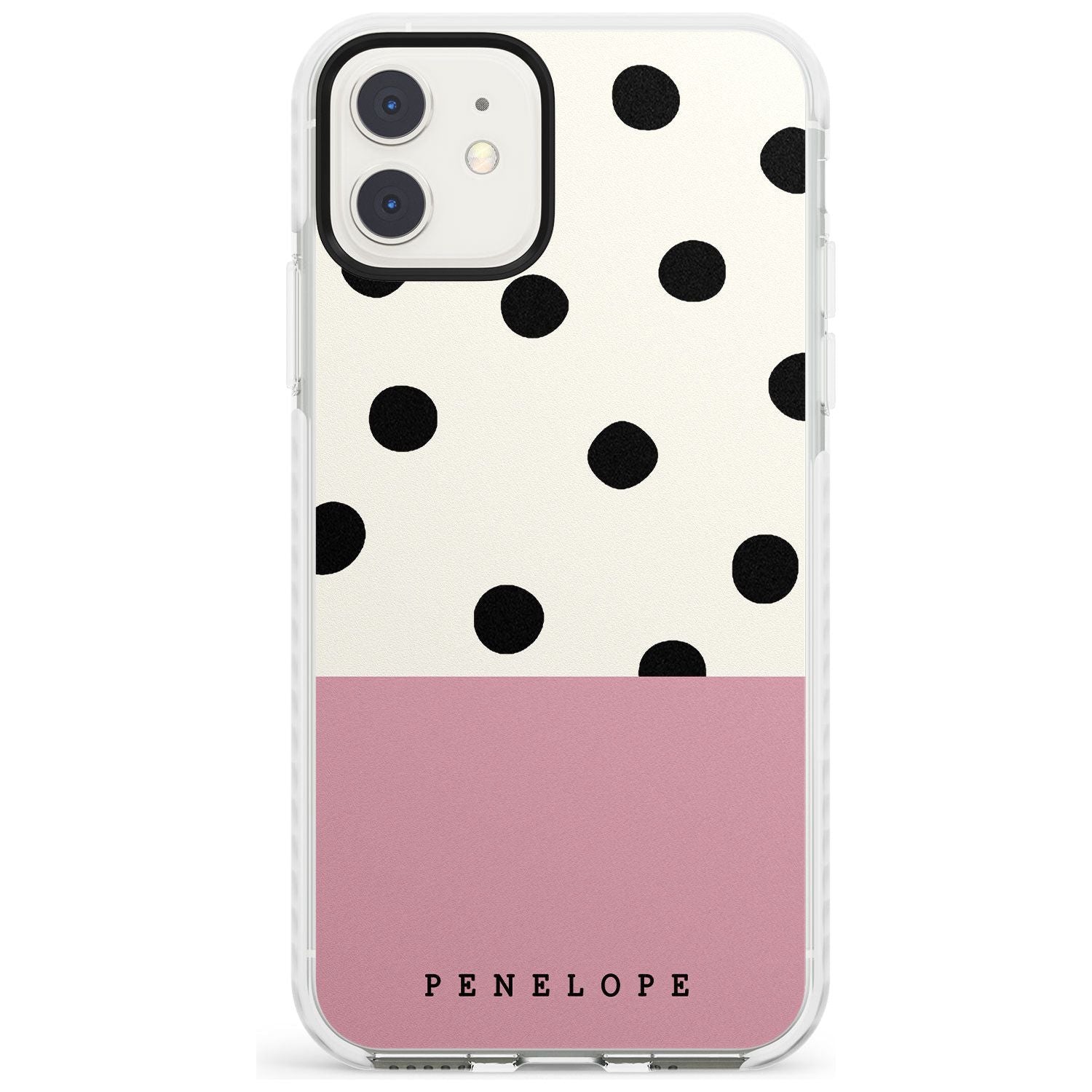 Pink Border Polka Dot iPhone Case Impact Case Custom Phone Case - Case Warehouse