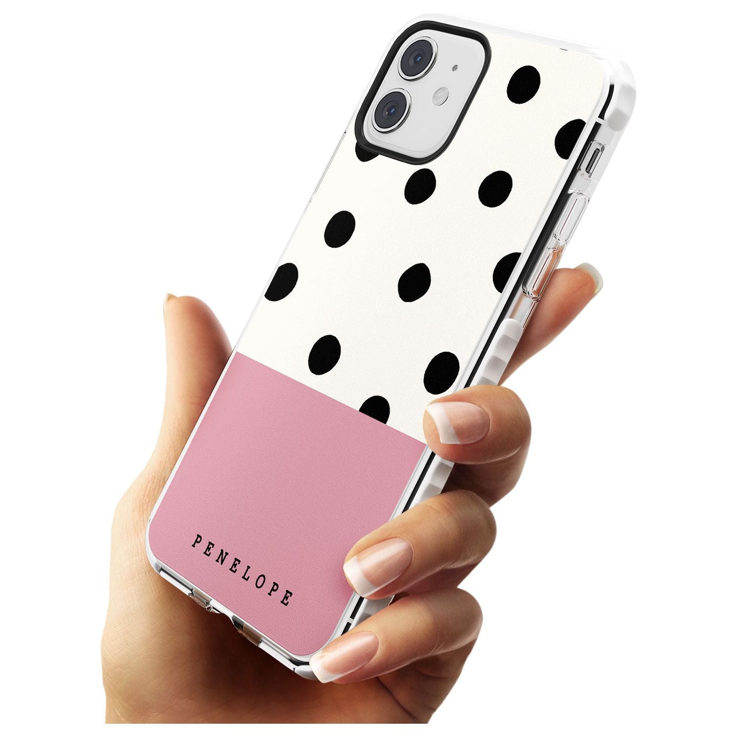 Pink Border Polka Dot iPhone Case Custom Phone Case - Case Warehouse