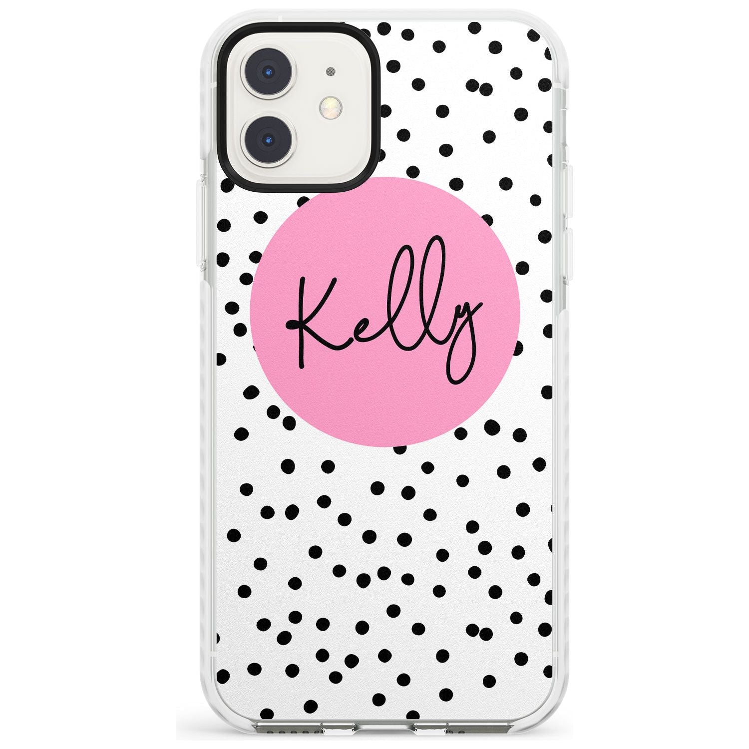 Pink Circle & Dots iPhone Case Impact Case Custom Phone Case - Case Warehouse