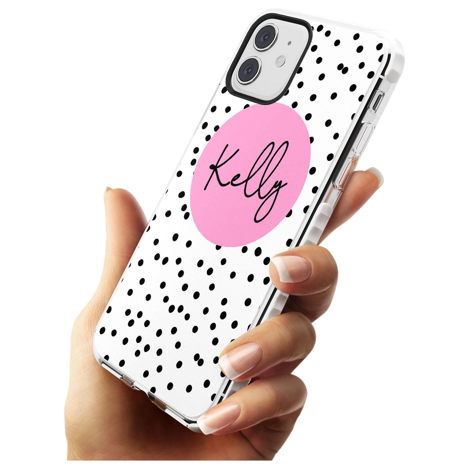 Pink Circle & Dots iPhone Case Custom Phone Case - Case Warehouse