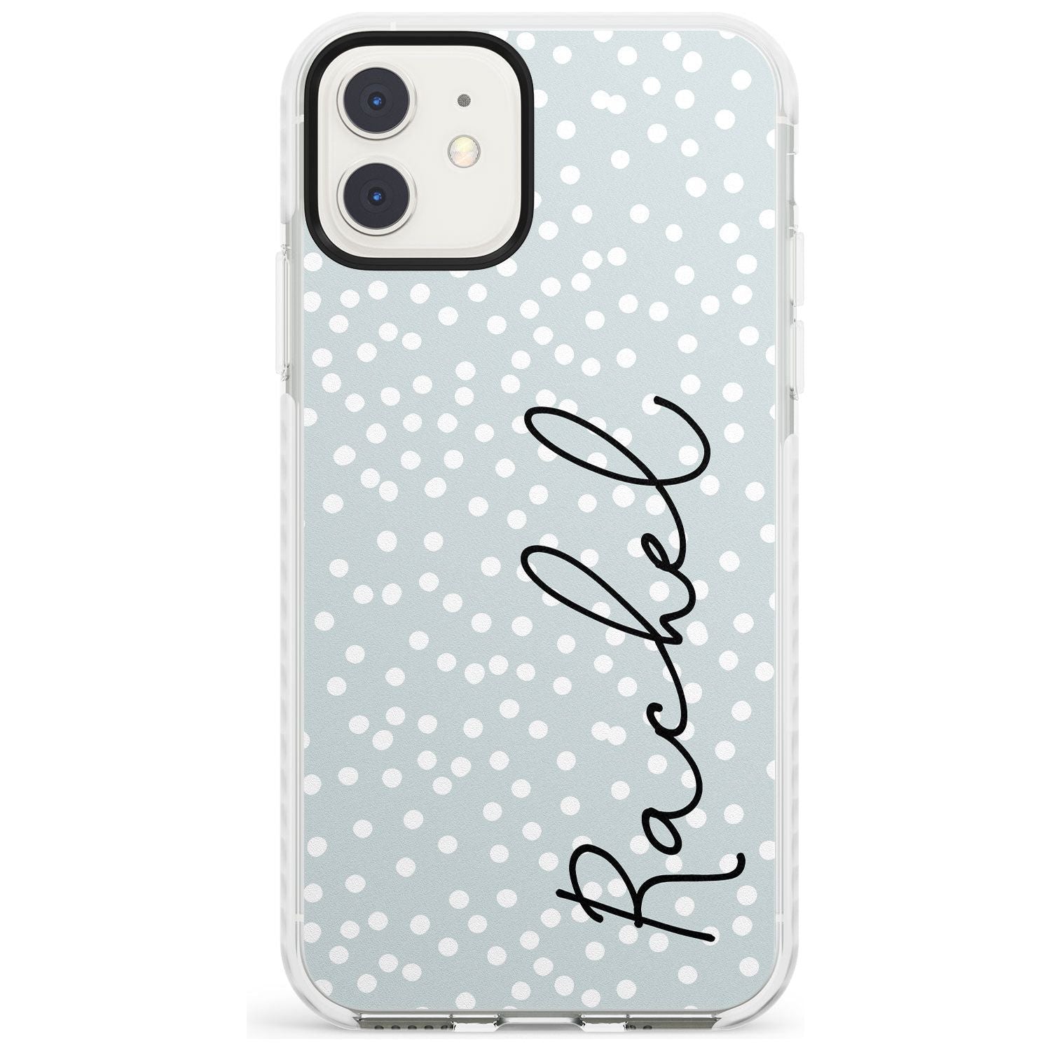 Vertical Cursive & Dots iPhone Case Impact Case Custom Phone Case - Case Warehouse