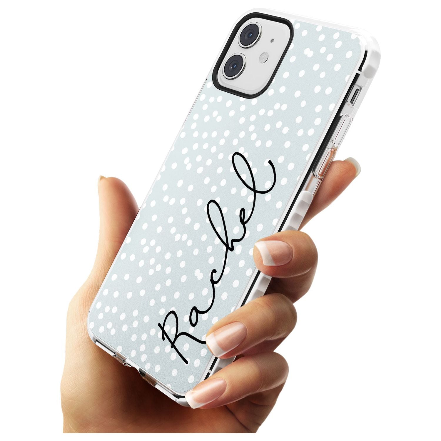 Vertical Cursive & Dots iPhone Case Custom Phone Case - Case Warehouse