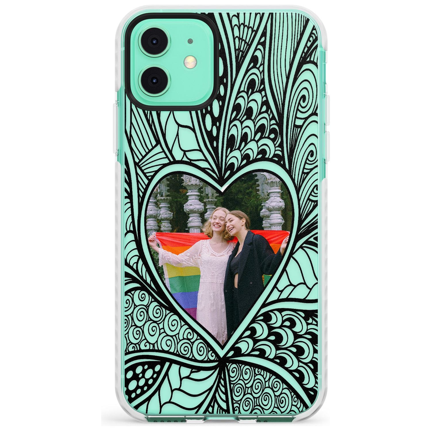 Personalised Henna Heart Photo Case Impact Phone Case for iPhone 11