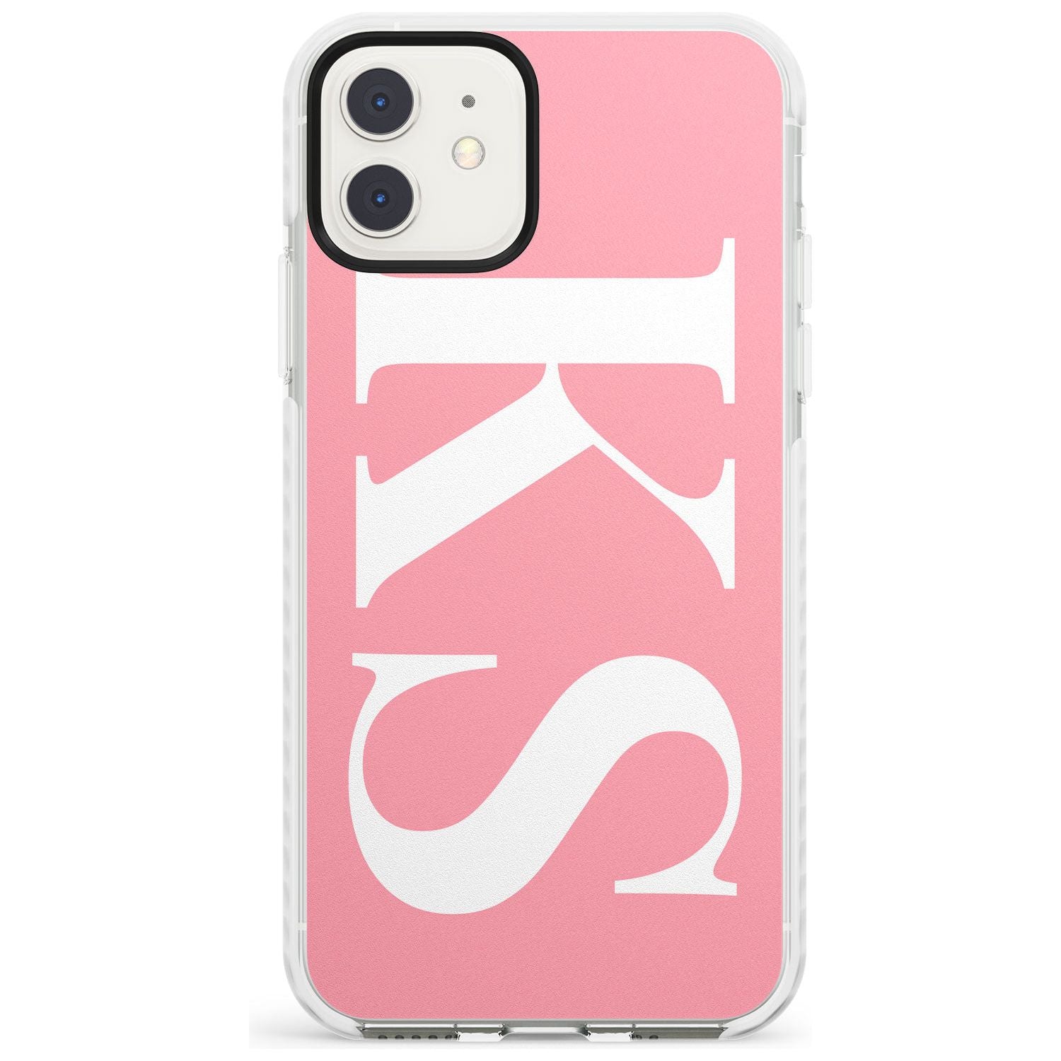 White & Pink Personalised Letters iPhone Case Impact Case Custom Phone Case - Case Warehouse
