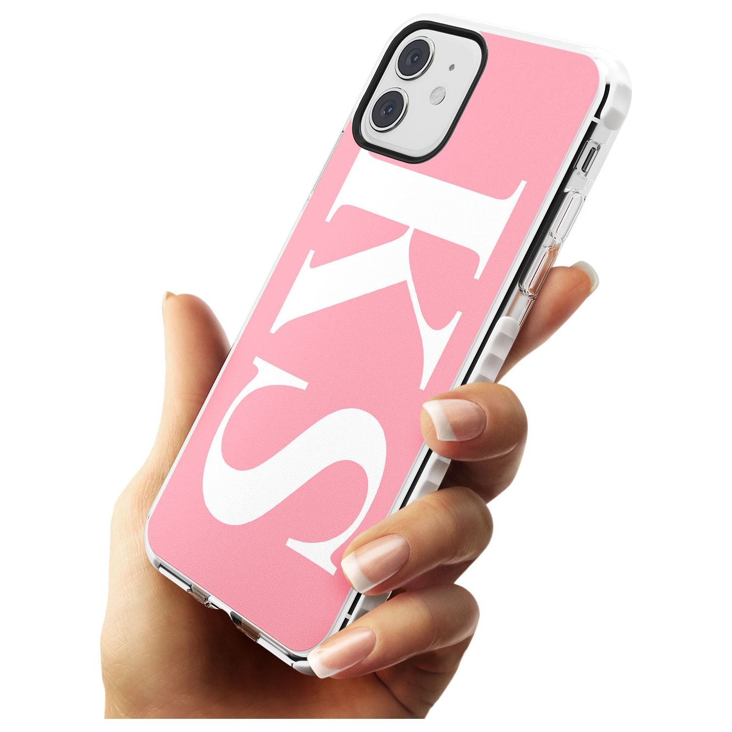 White & Pink Personalised Letters iPhone Case Custom Phone Case - Case Warehouse