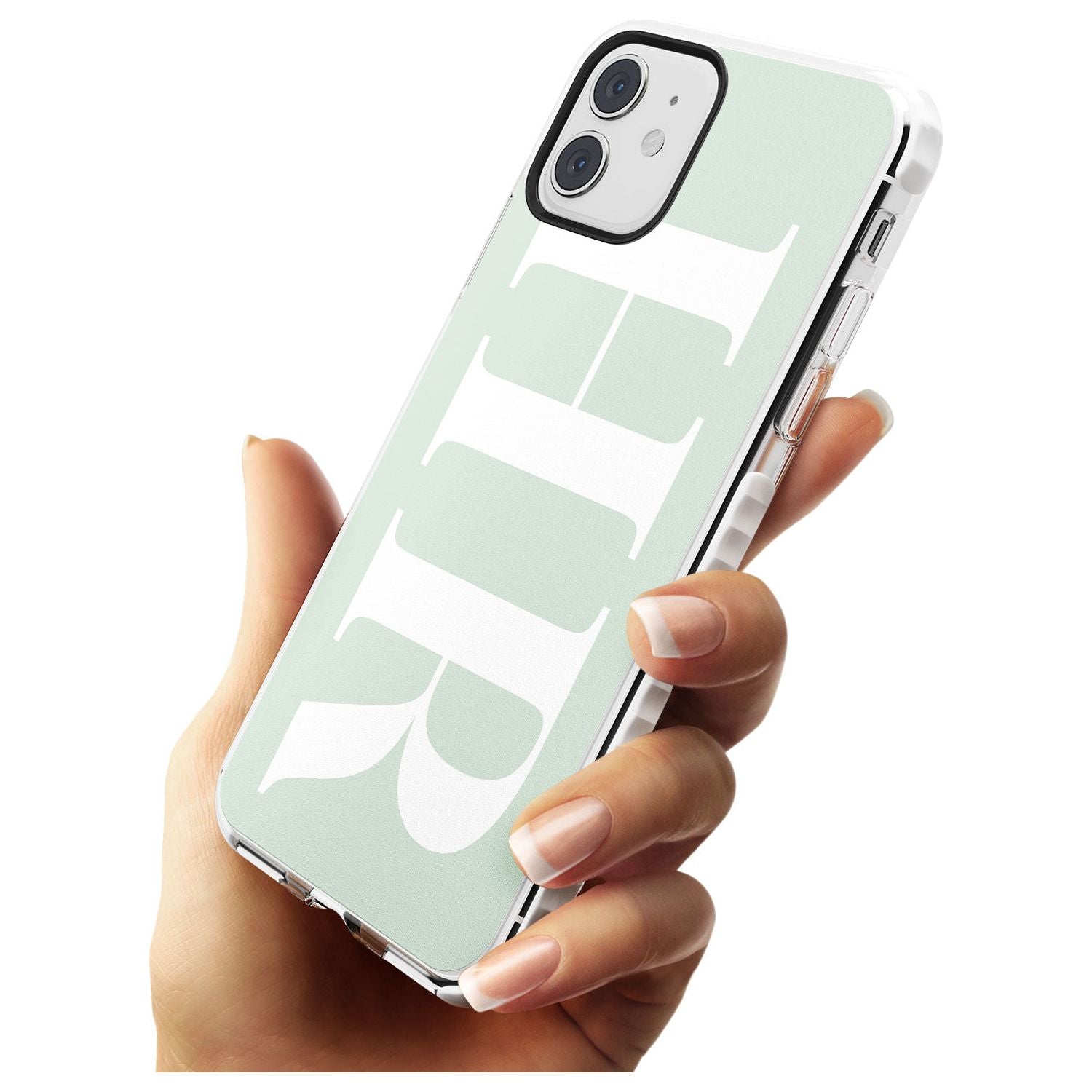 White & Seafoam Green Personalised iPhone Case Custom Phone Case - Case Warehouse