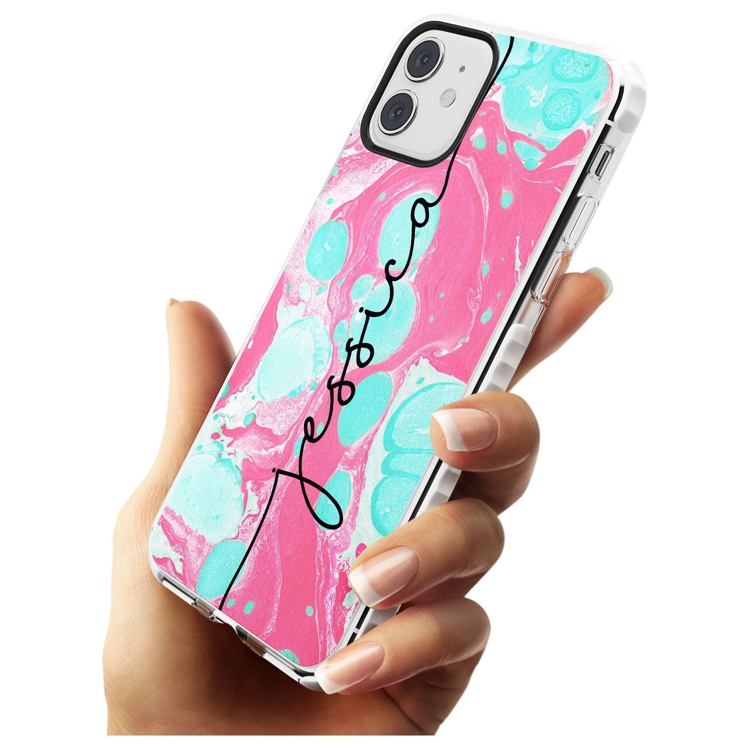 Turquoise & Pink - Marbled iPhone Case Custom Phone Case - Case Warehouse