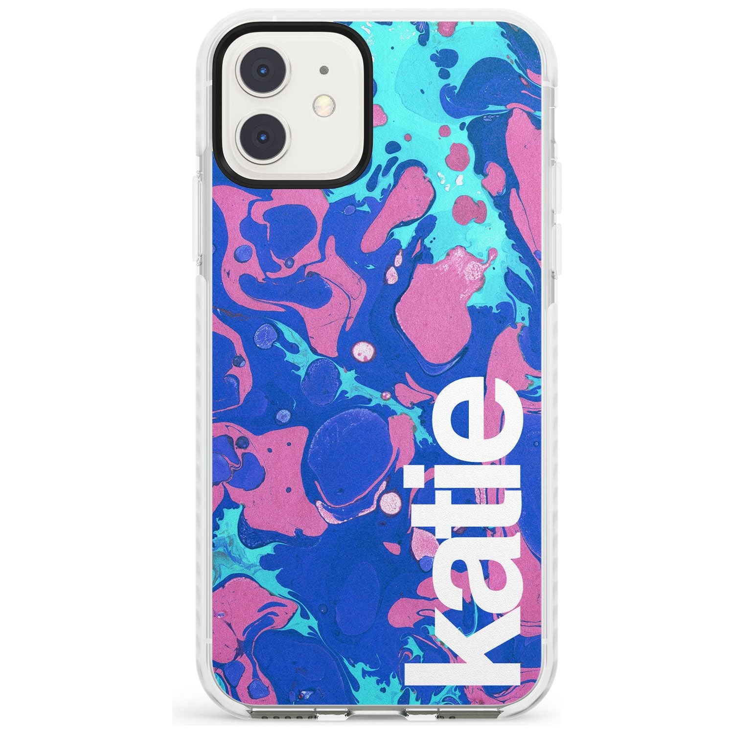 Navy, Turquoise + Purple - Marbled iPhone Case Impact Case Custom Phone Case - Case Warehouse