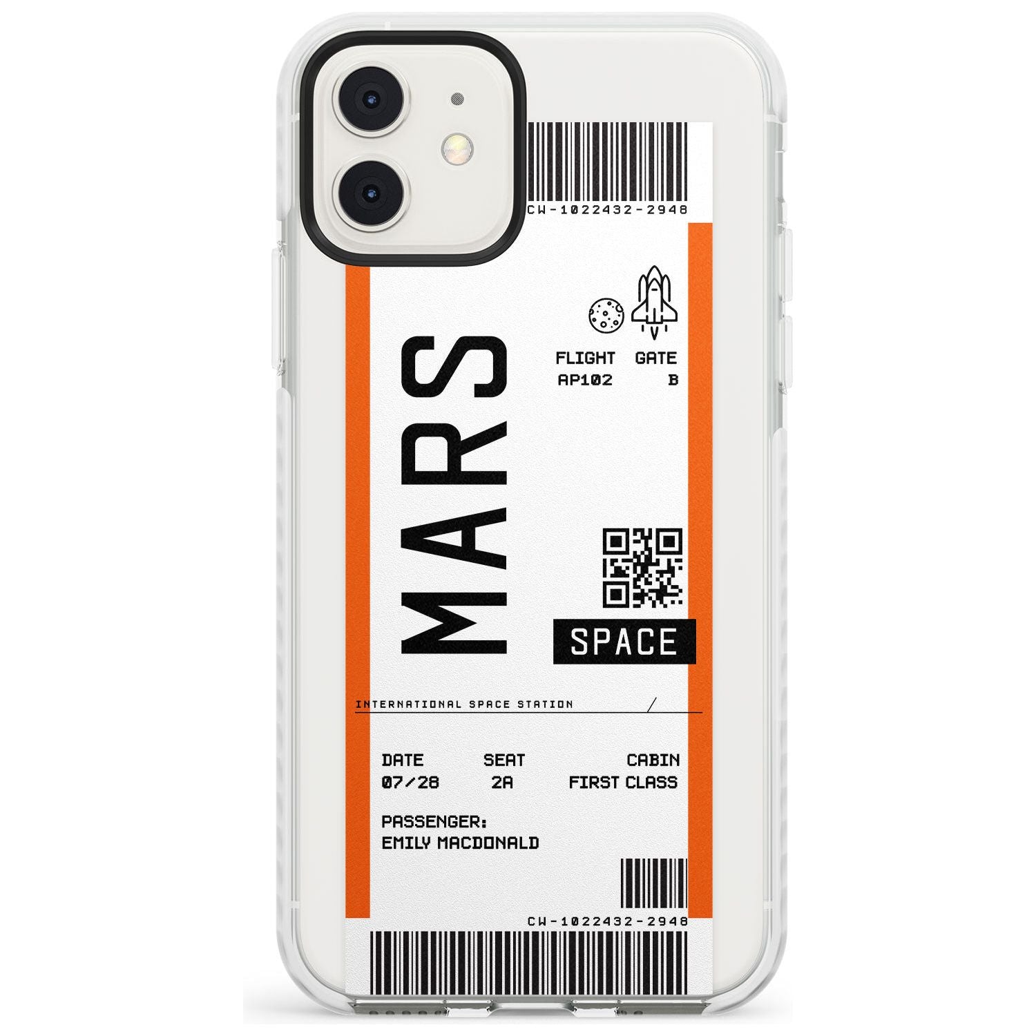 White Stars on Clear Impact Phone Case for iPhone 11, iphone 12