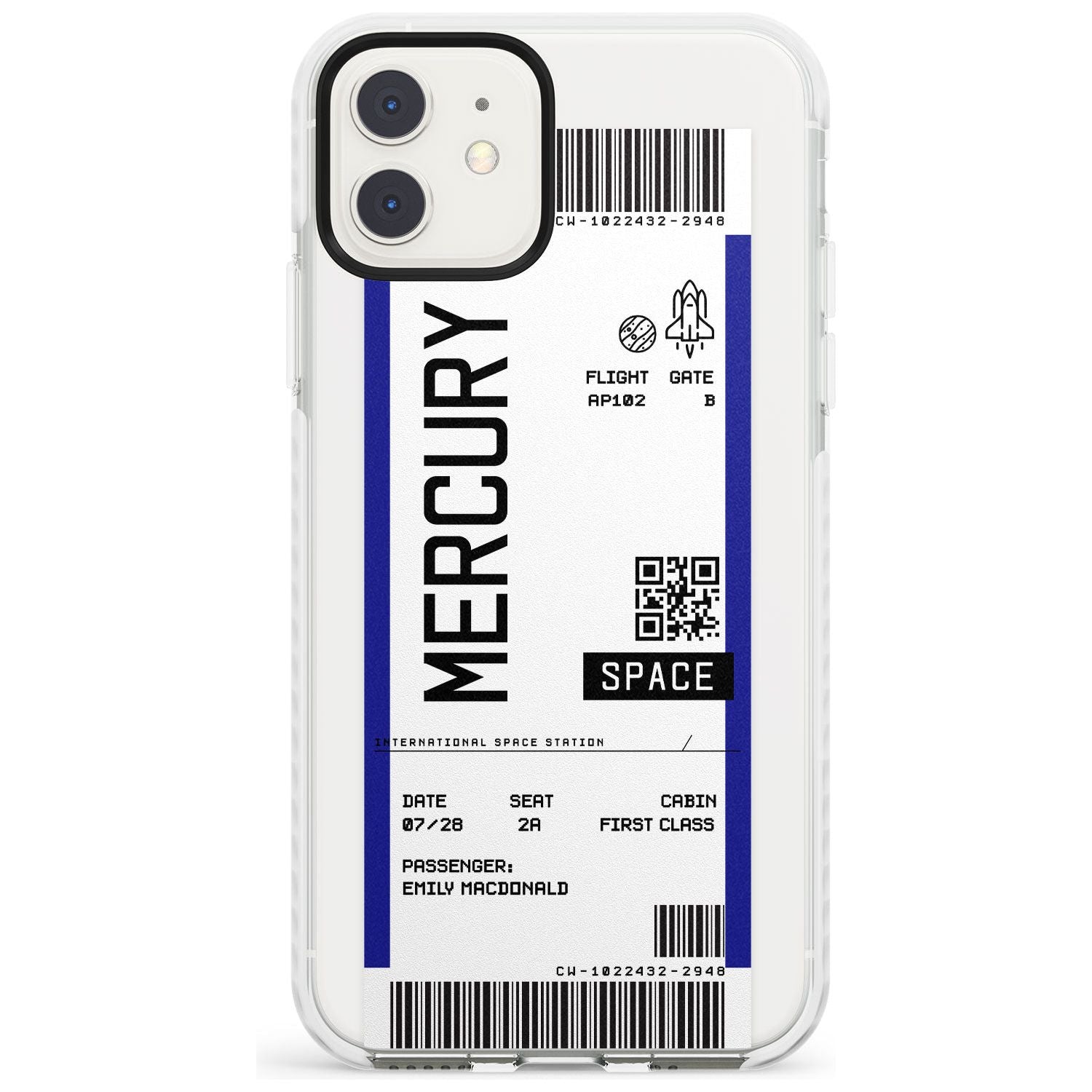 Mercury Custom Space Travel Ticket iPhone Case Impact Case Custom Phone Case - Case Warehouse