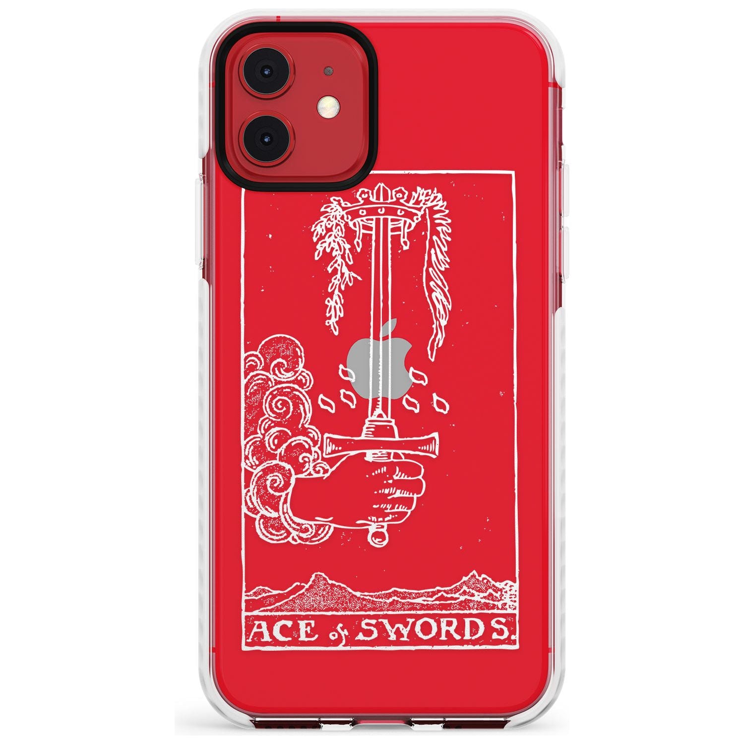 Ace of Swords Tarot Card - White Transparent Slim TPU Phone Case for iPhone 11