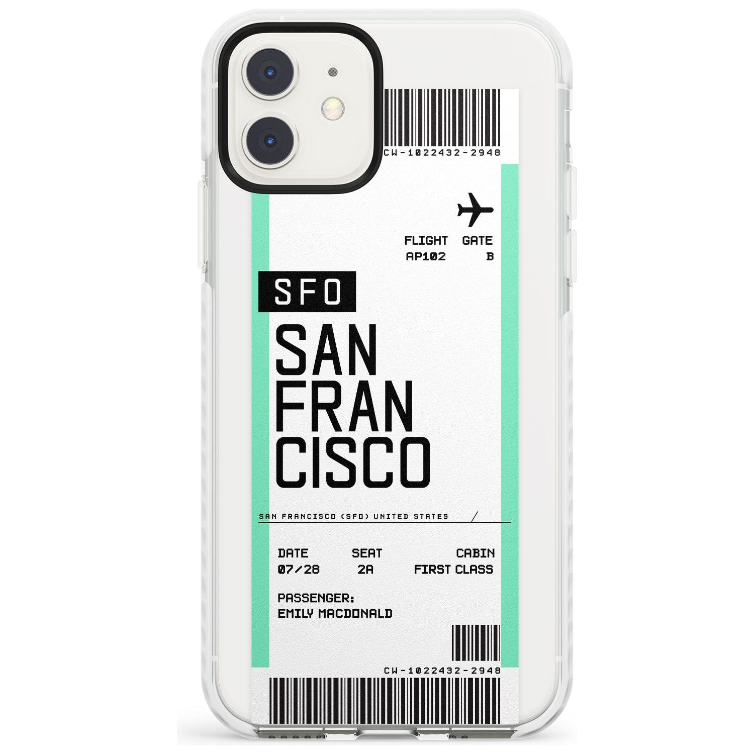 San Francisco Boarding Pass iPhone Case Impact Case Custom Phone Case - Case Warehouse