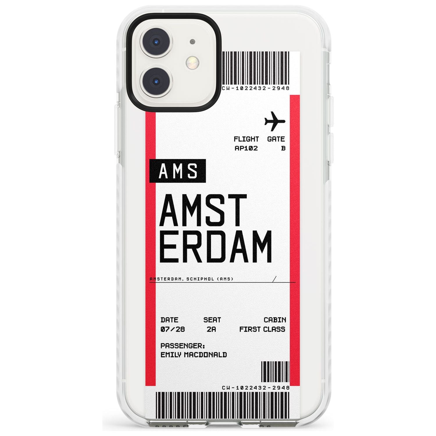 Amsterdam Boarding Pass iPhone Case Impact Case Custom Phone Case - Case Warehouse