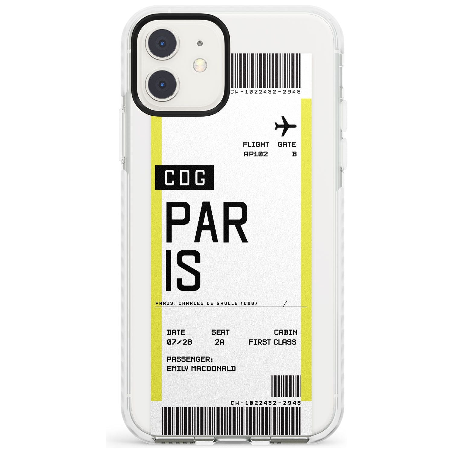 Paris Boarding Pass iPhone Case Impact Case Custom Phone Case - Case Warehouse