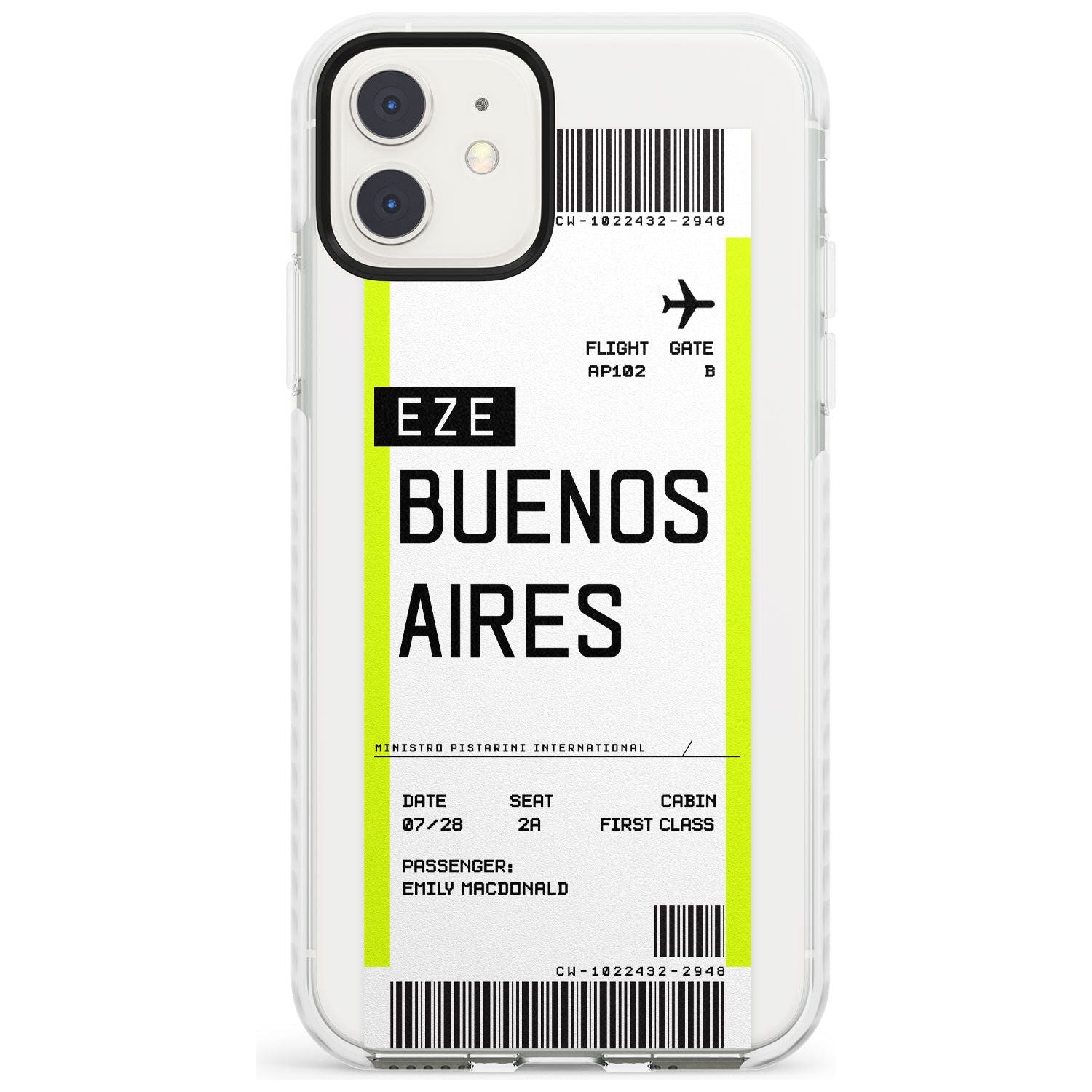 Buenos Aires Boarding Pass iPhone Case Impact Case Custom Phone Case - Case Warehouse