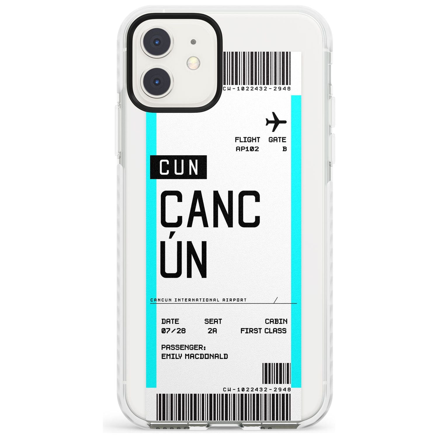 Cancún Boarding Pass iPhone Case Impact Case Custom Phone Case - Case Warehouse