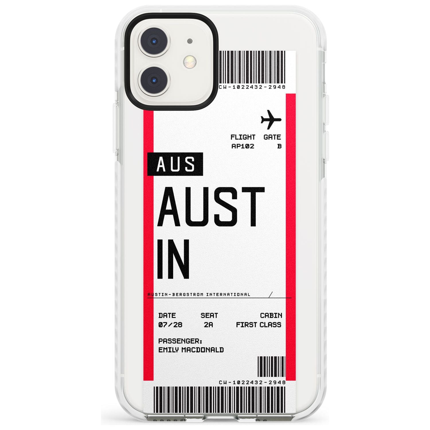 Austin Boarding Pass iPhone Case Impact Case Custom Phone Case - Case Warehouse