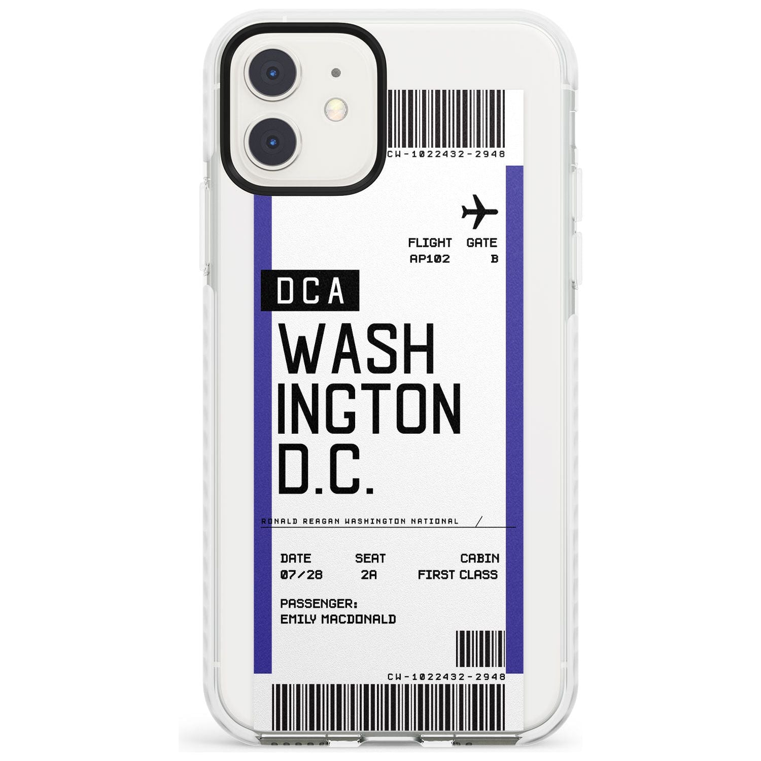Washington D.C. Boarding Pass iPhone Case Impact Case Custom Phone Case - Case Warehouse