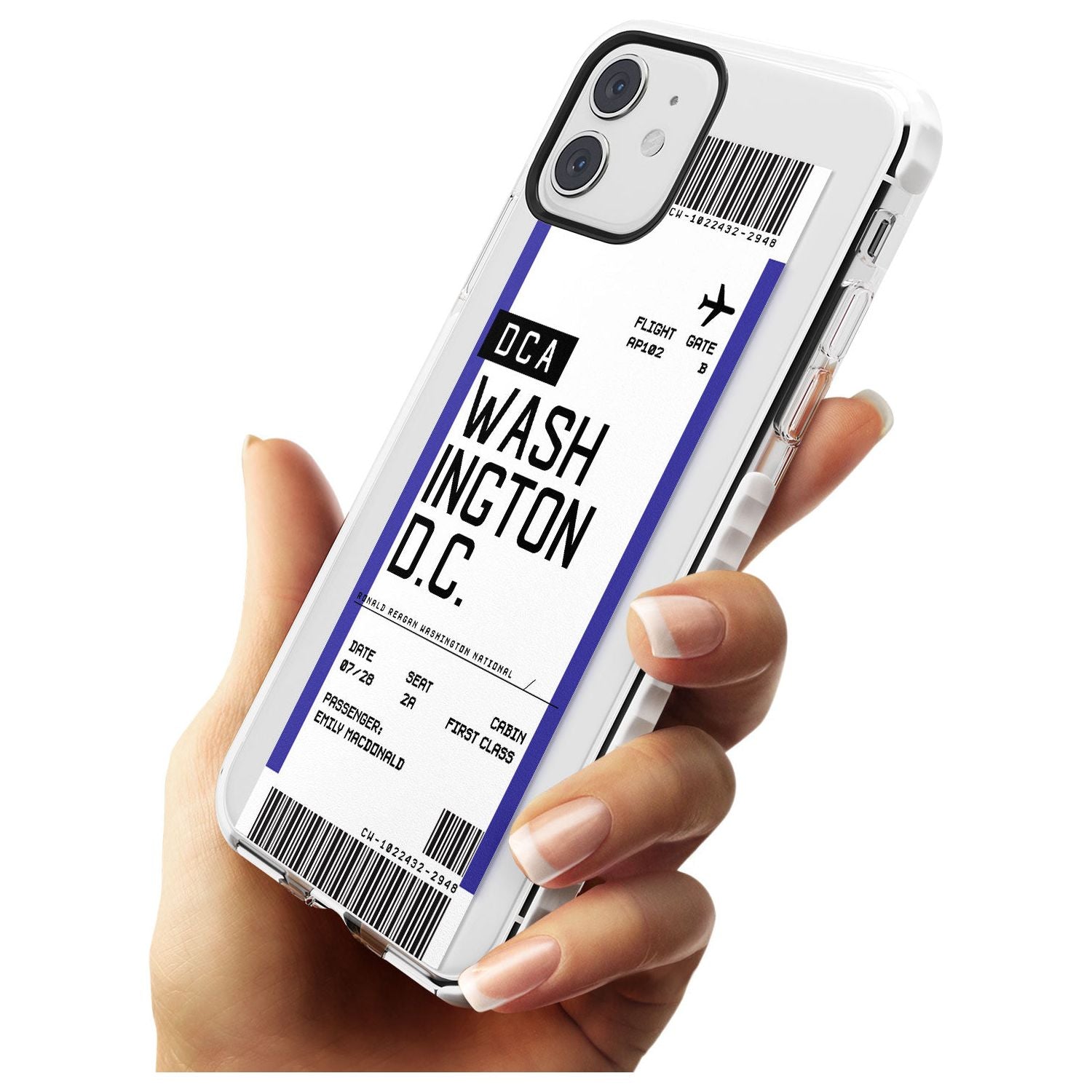 Washington D.C. Boarding Pass iPhone Case Custom Phone Case - Case Warehouse