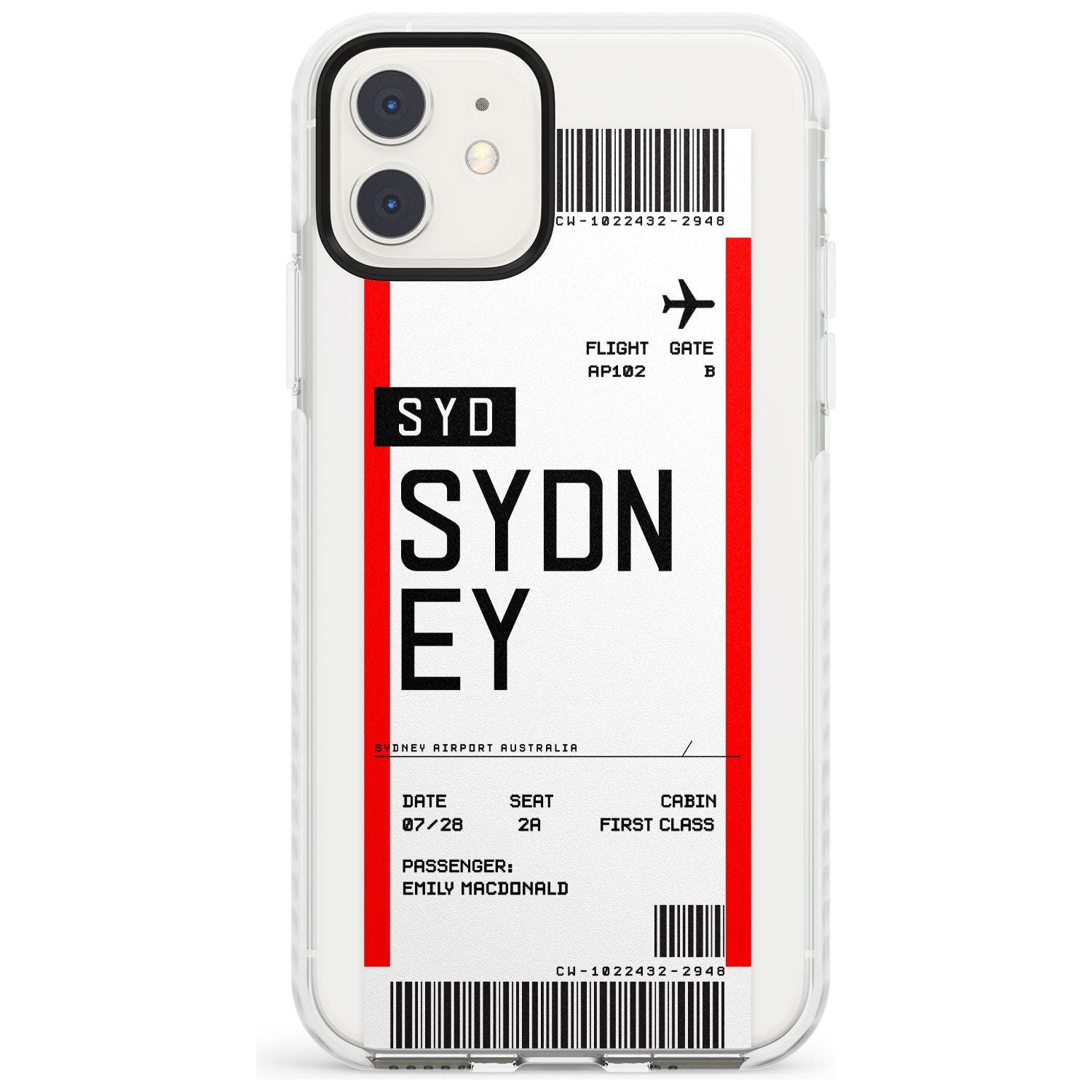 Sydney Boarding Pass iPhone Case Impact Case Custom Phone Case - Case Warehouse