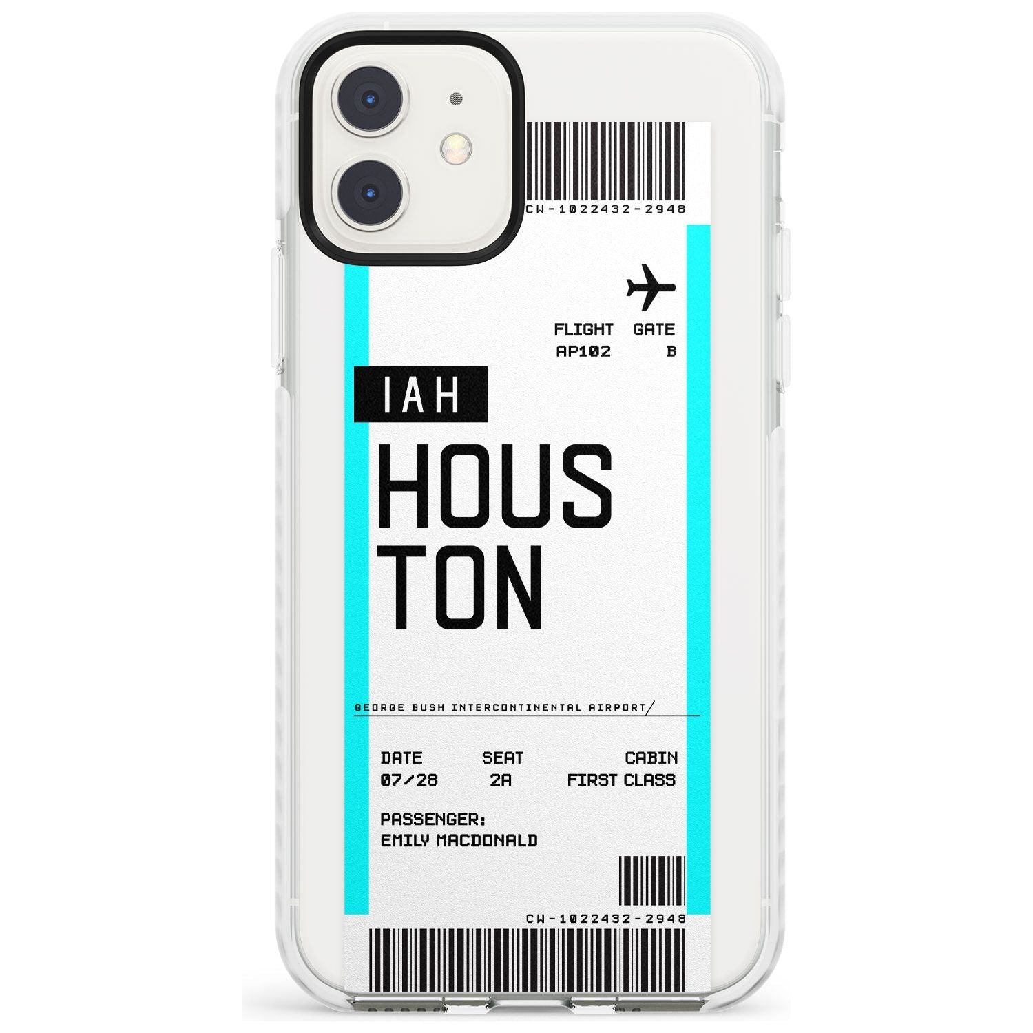 Houston Boarding Pass iPhone Case Impact Case Custom Phone Case - Case Warehouse