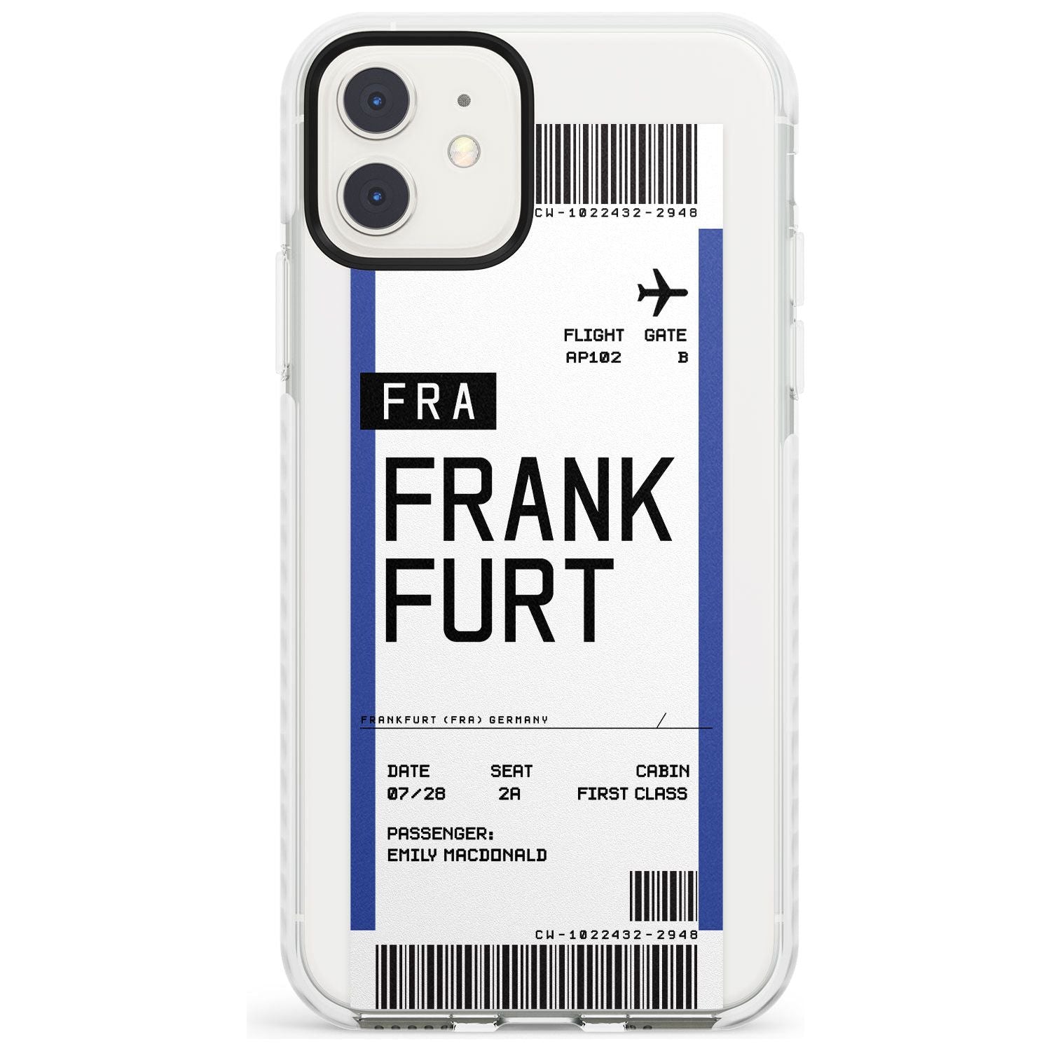 Frankfurt Boarding Pass iPhone Case Impact Case Custom Phone Case - Case Warehouse