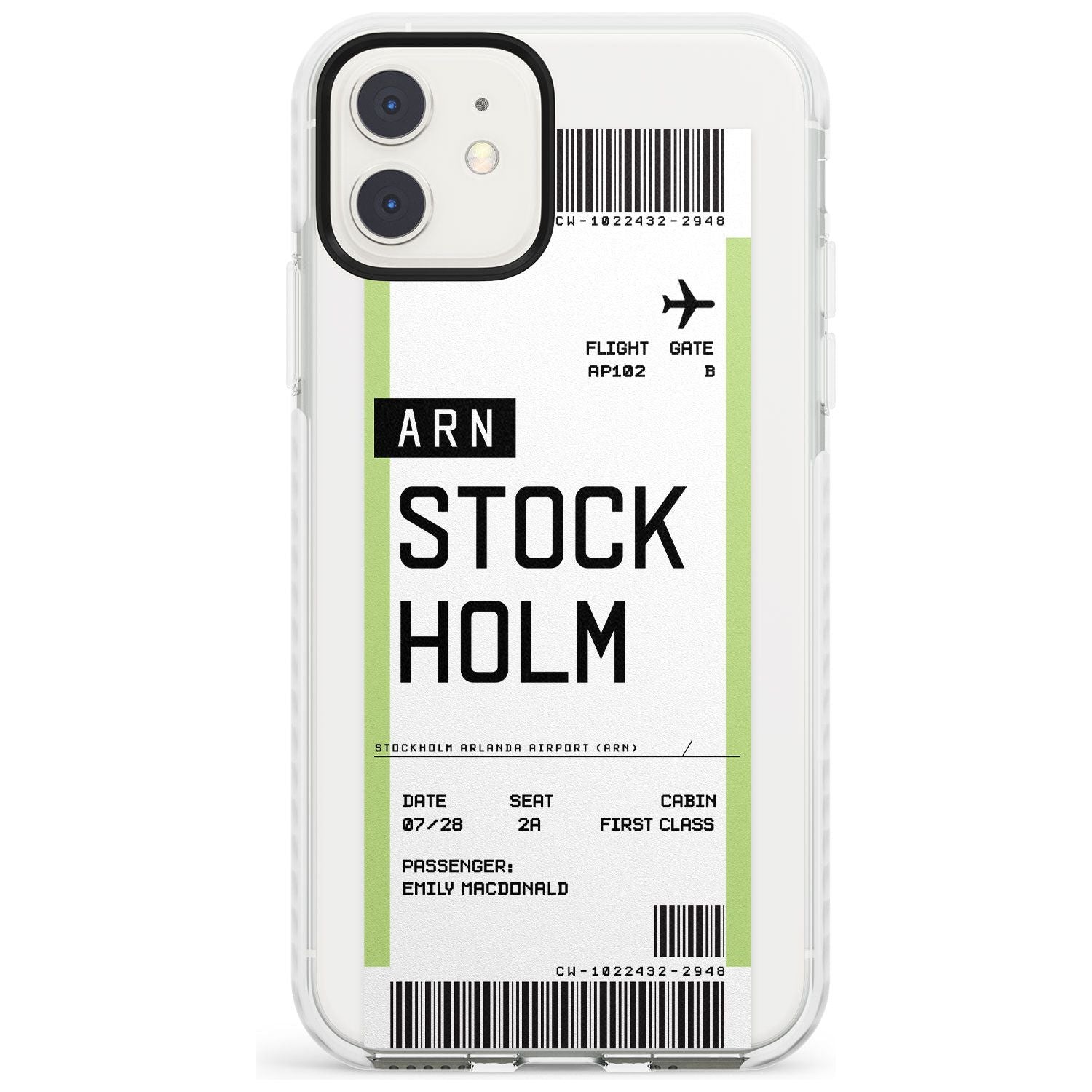 Stockholm Boarding Pass iPhone Case Impact Case Custom Phone Case - Case Warehouse
